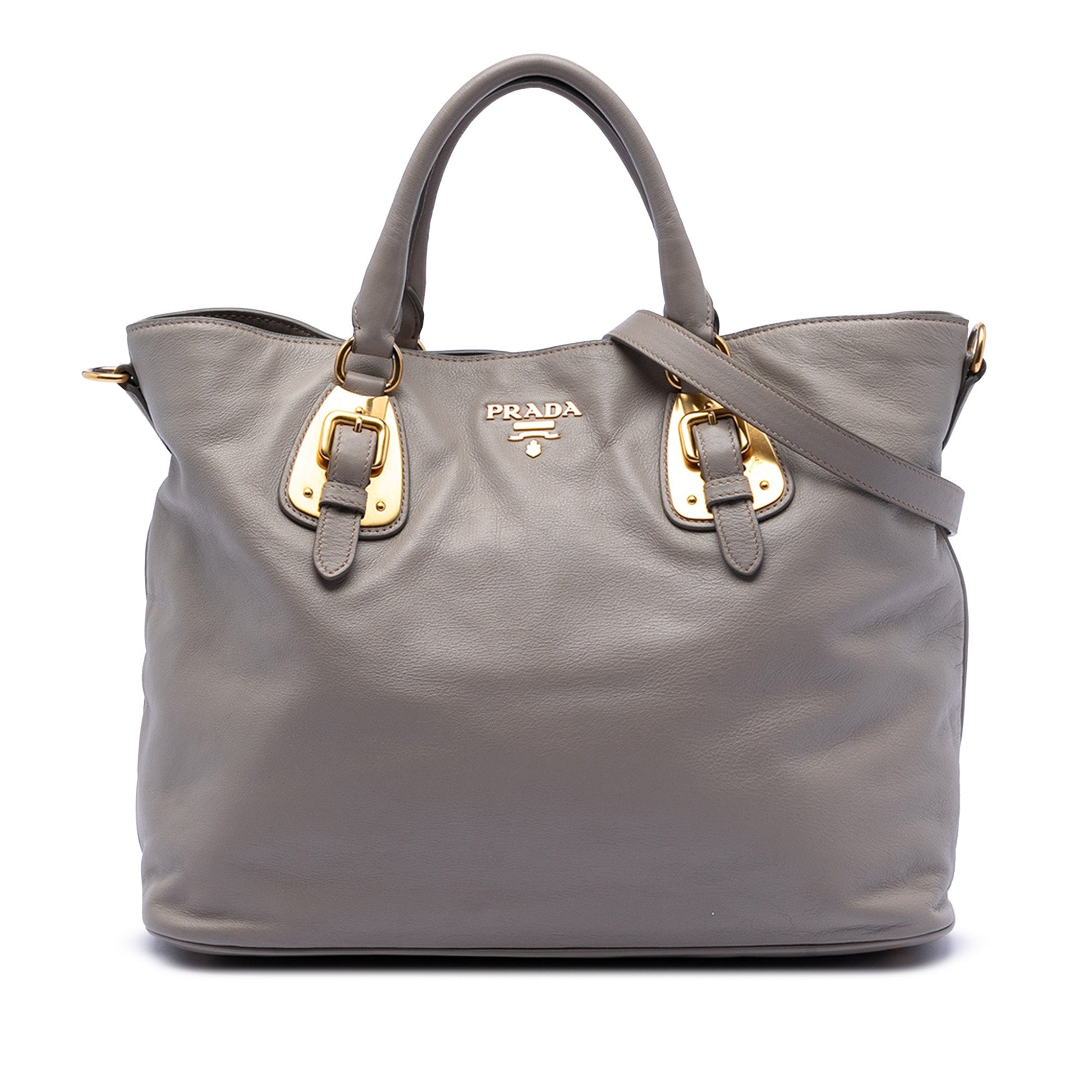 Prada Soft Calfskin Open Convertible Shopping Tote