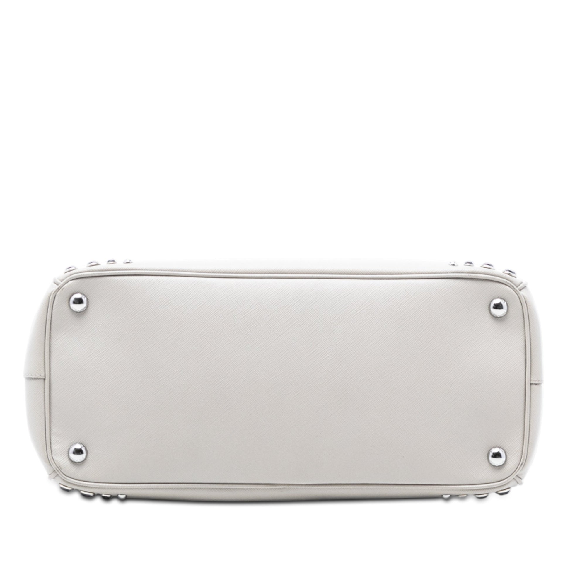 Prada Medium Saffiano Lux Studded Crystal Galleria Double Zip Satchel