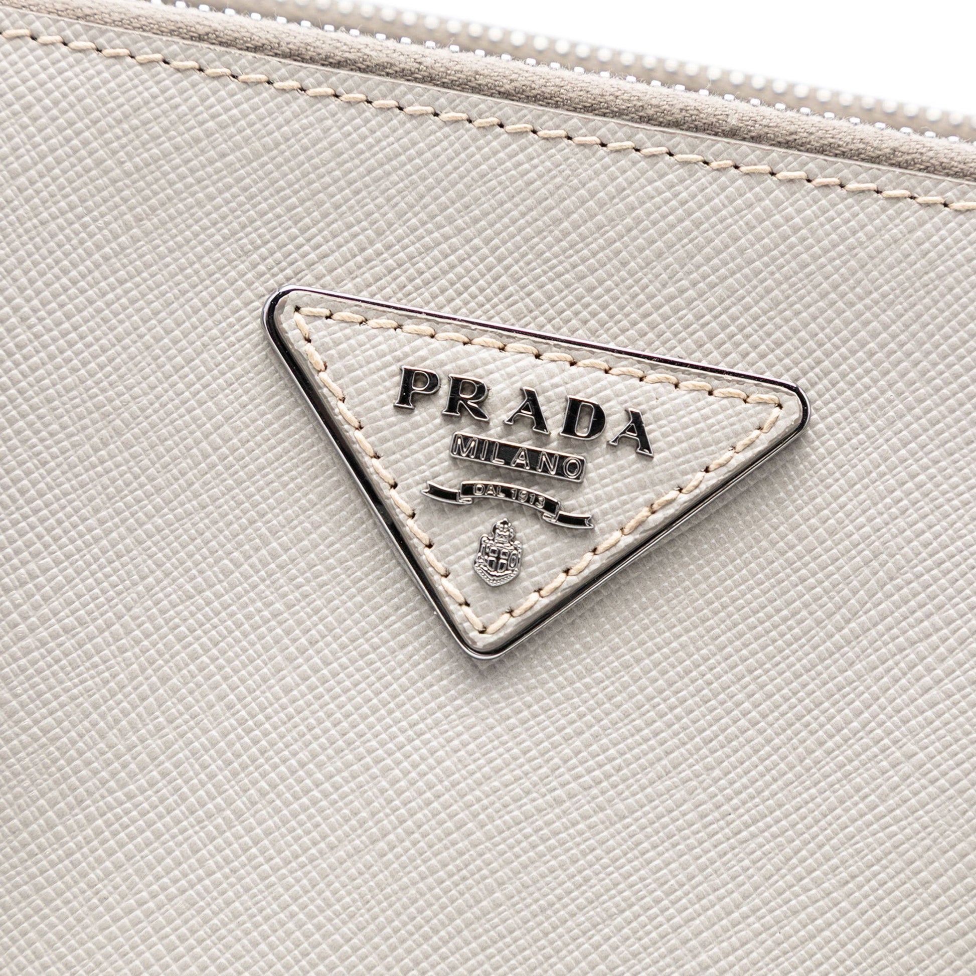 Prada Medium Saffiano Lux Studded Crystal Galleria Double Zip Satchel