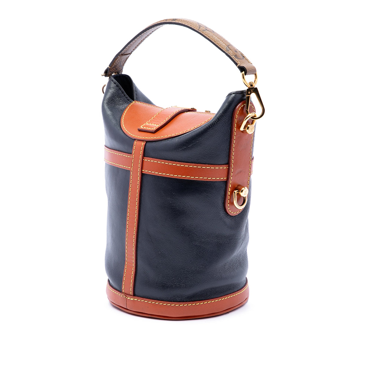 Louis Vuitton Calfskin and Monogram Reverse Duffle Bag — Blue