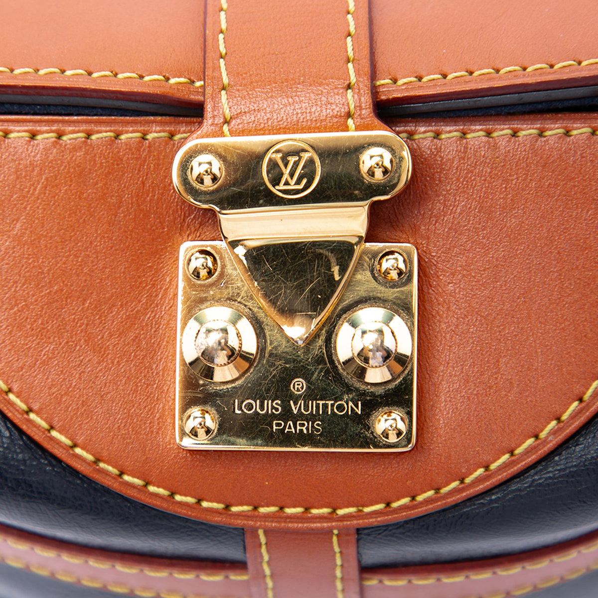 Louis Vuitton Calfskin and Monogram Reverse Duffle Bag — Blue