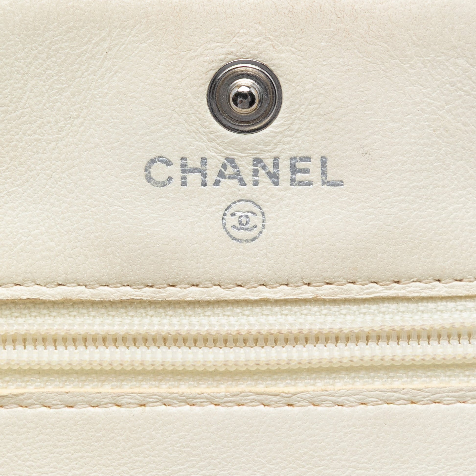 Chanel CC Quilted Perforated Lambskin Wallet On Chain