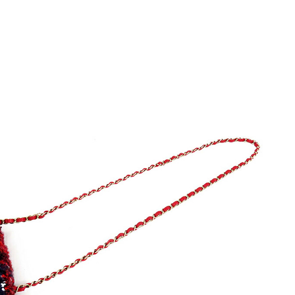 Chanel Mini Rectangular Classic Tweed Plaid Single Flap — Red