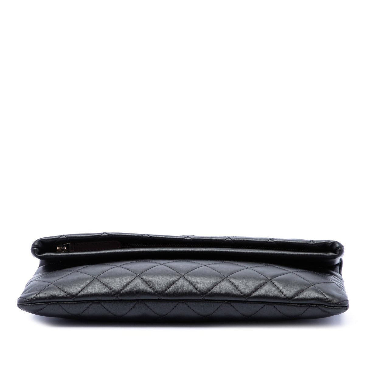 Chanel Quilted Lambskin CC Beauty Foldover Clutch — Black