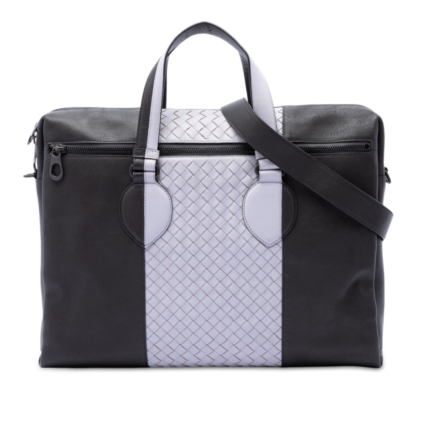 Bottega Veneta Bicolor Intrecciato Trimmed Nappa Business Bag