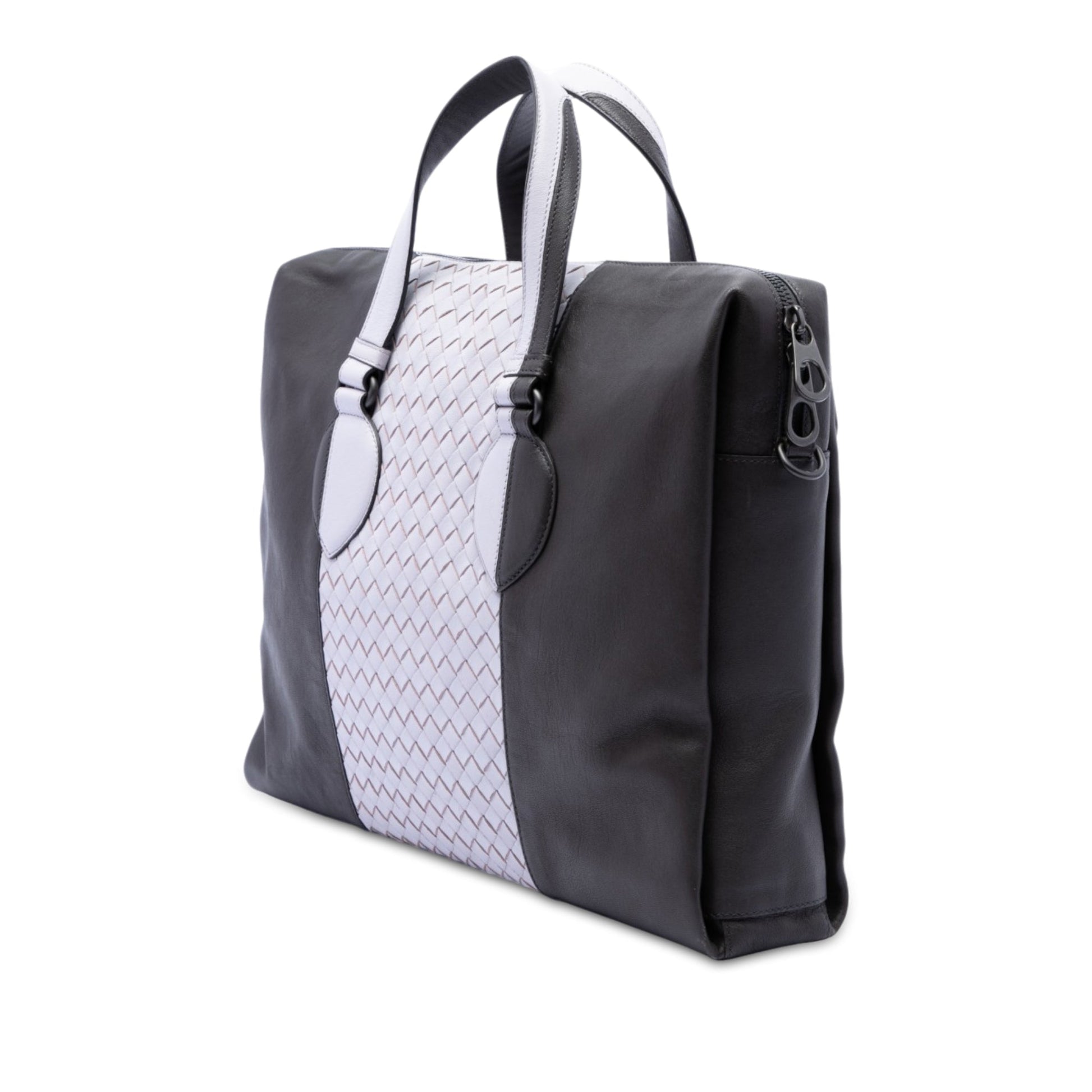 Bottega Veneta Bicolor Intrecciato Trimmed Nappa Business Bag