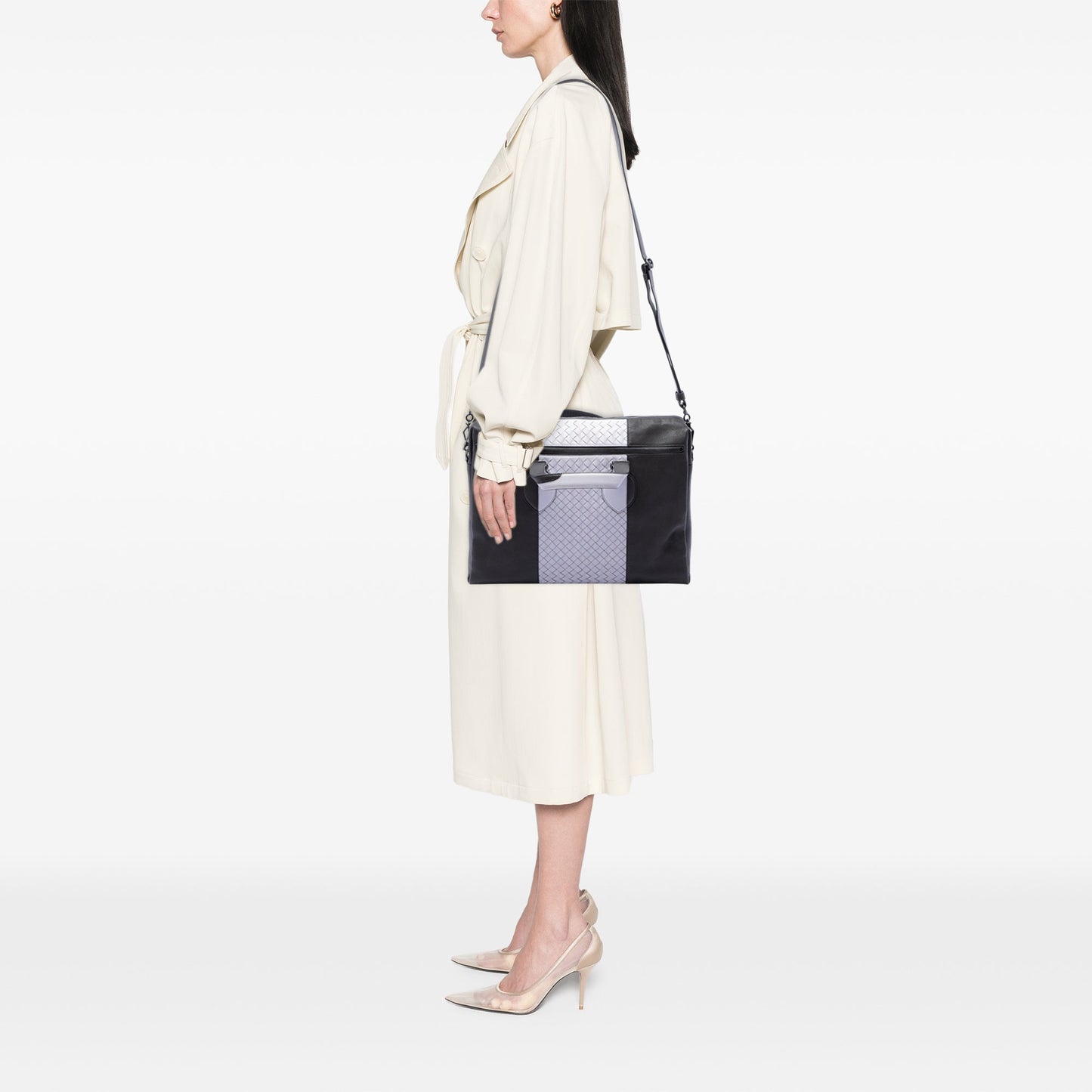 Bottega Veneta Bicolor Intrecciato Trimmed Nappa Business Bag