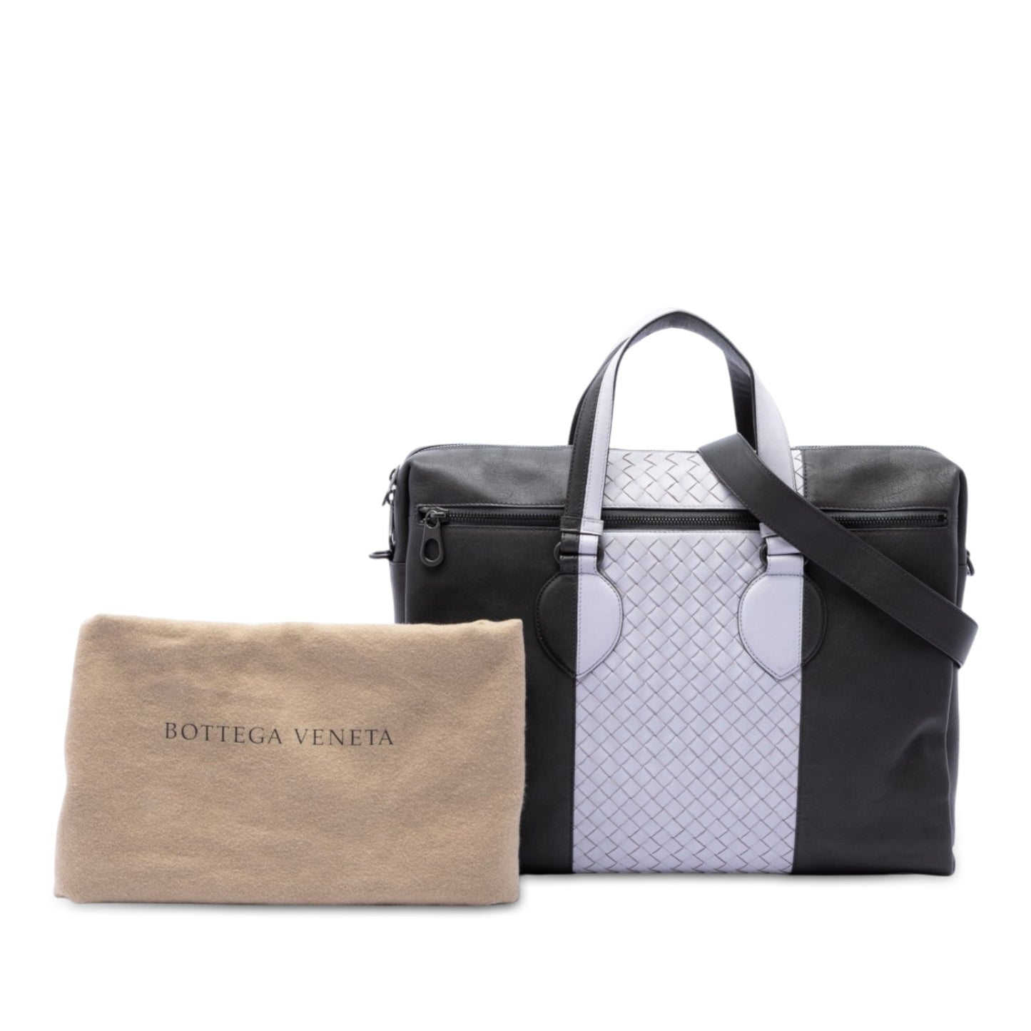 Bottega Veneta Bicolor Intrecciato Trimmed Nappa Business Bag