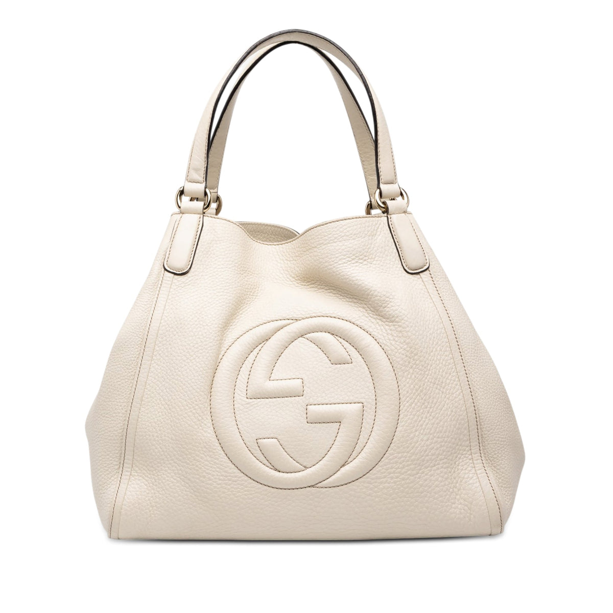 Gucci Medium Calfskin Soho Cellarius Tote — White