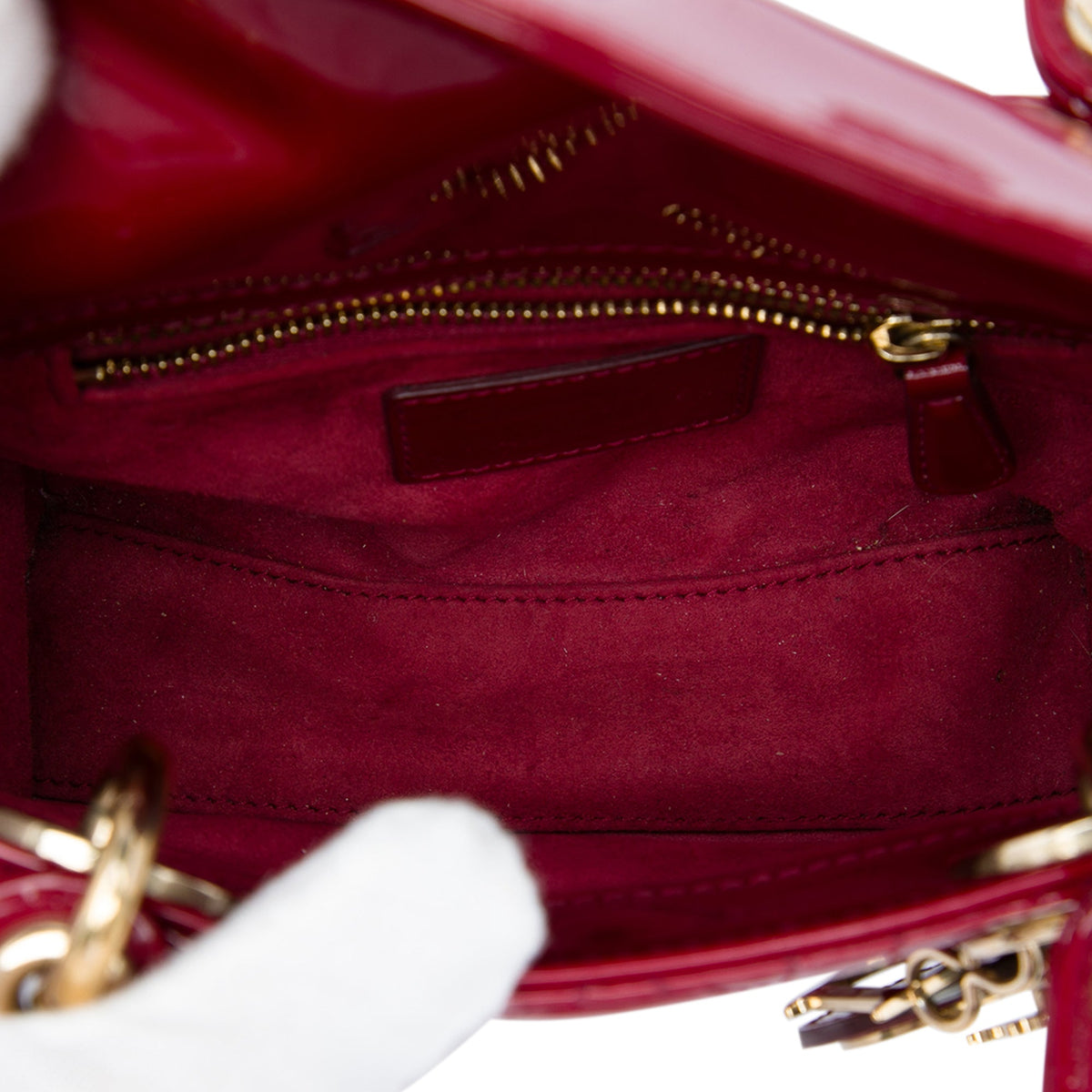 Dior Mini Patent Cannage Lady Dior
