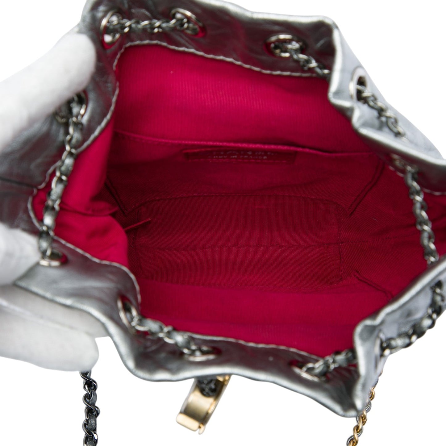 Chanel Small Quilted Metallic Aged Calfskin Gabrielle Bucket Bag