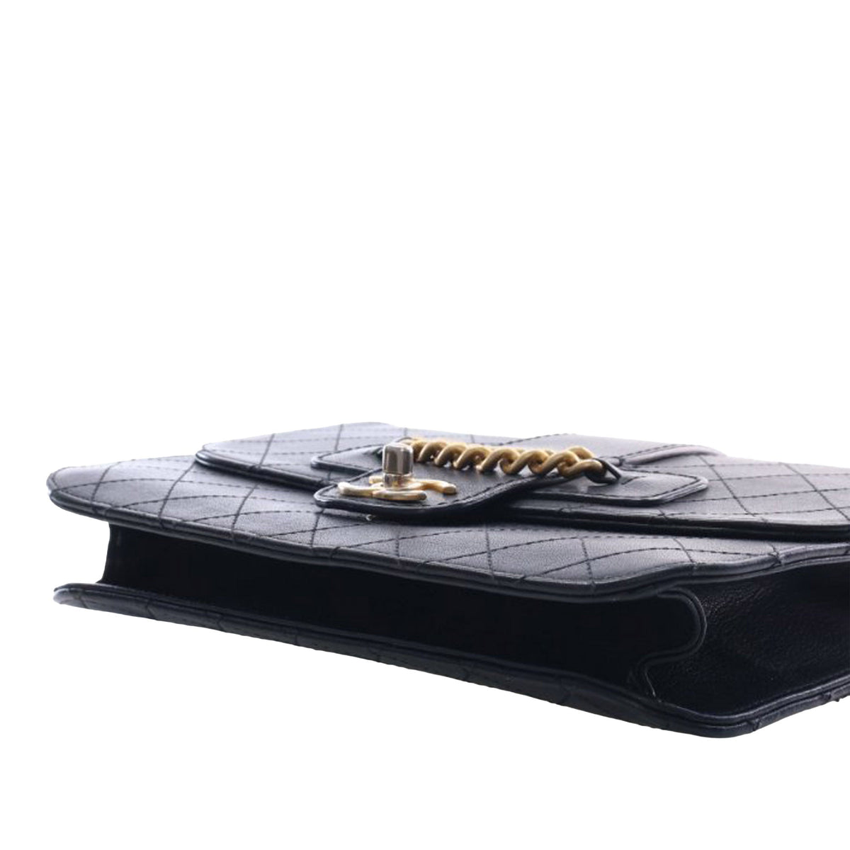 Chanel Large Quilted Sheepskin Front Chain Flap