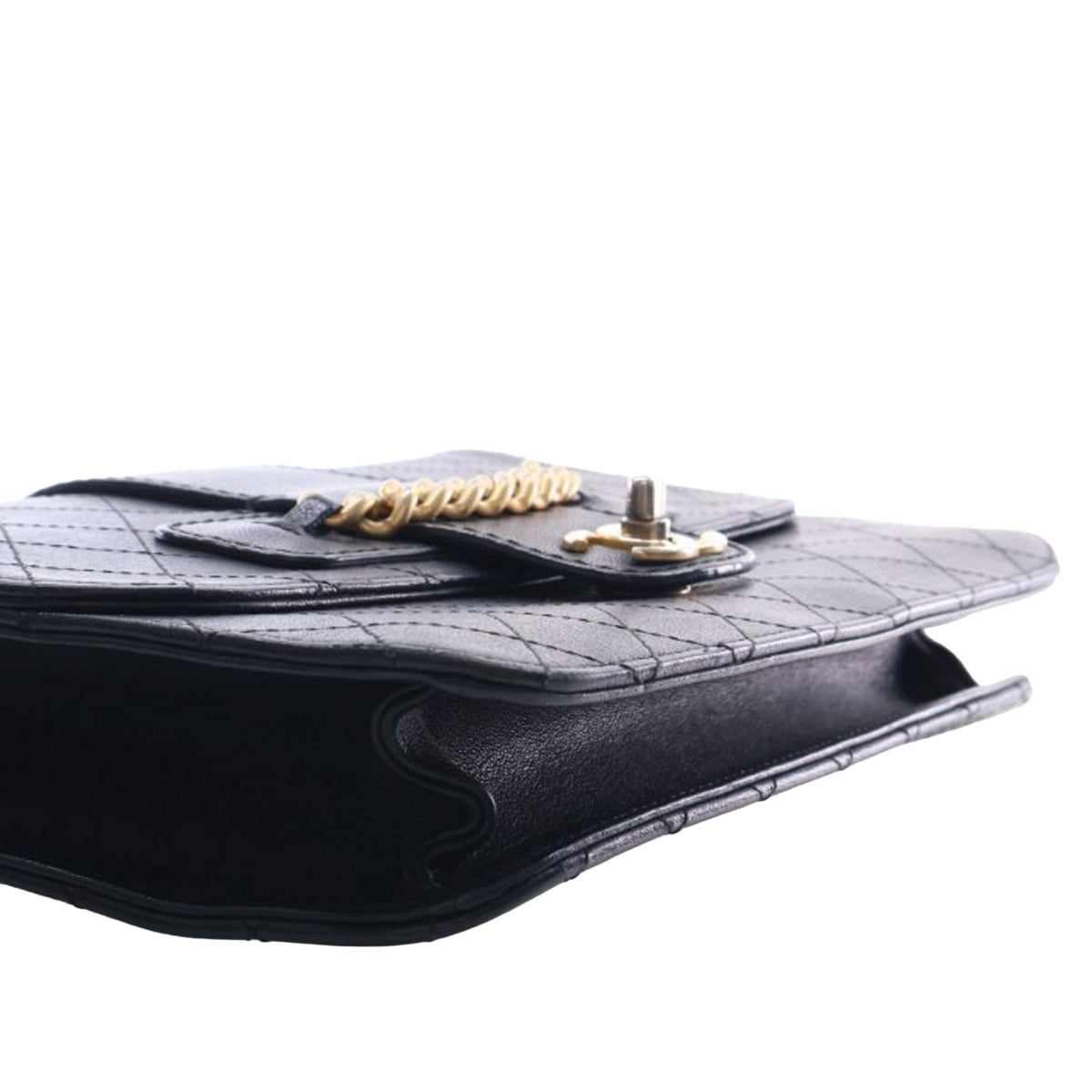 Chanel Large Quilted Sheepskin Front Chain Flap