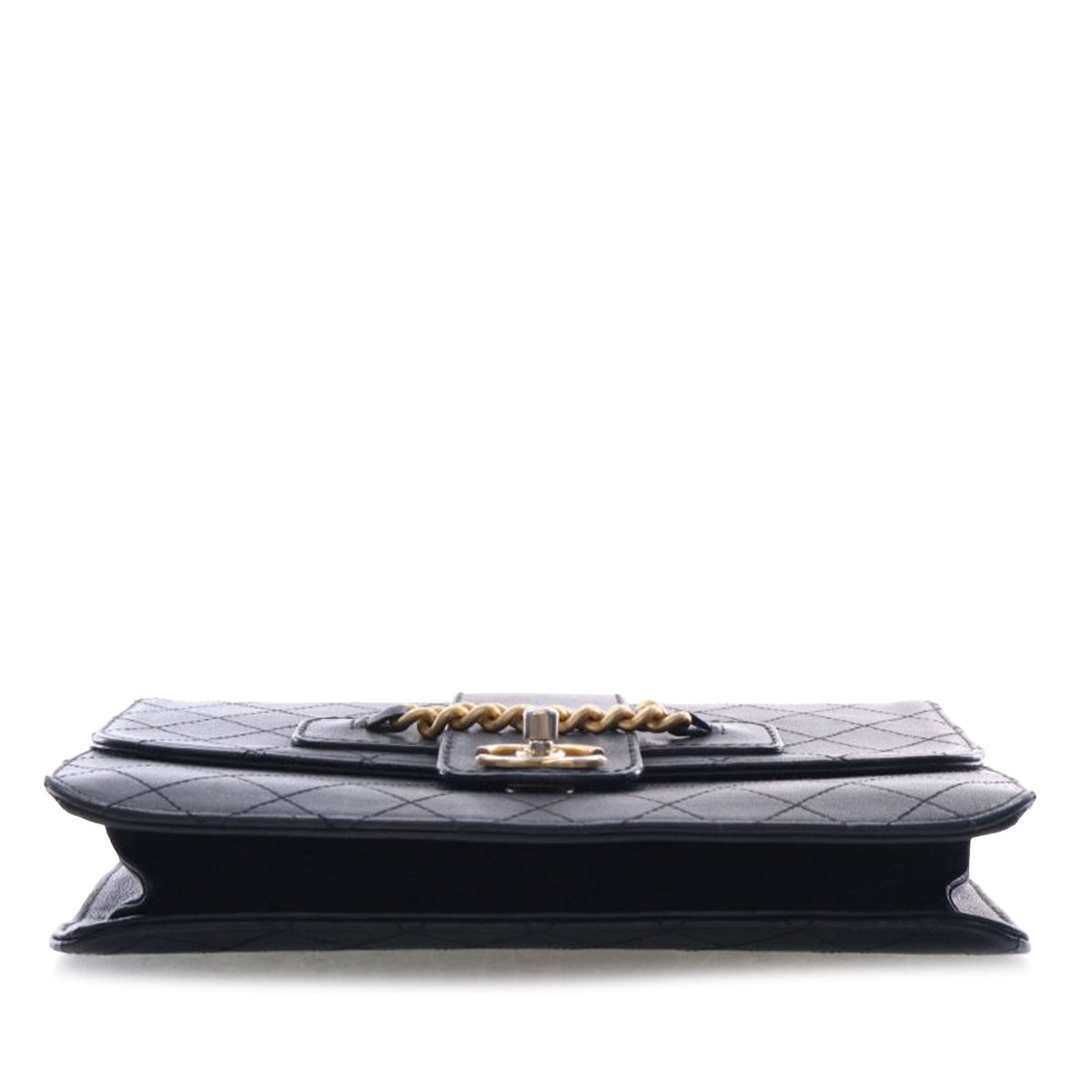 Chanel Large Quilted Sheepskin Front Chain Flap