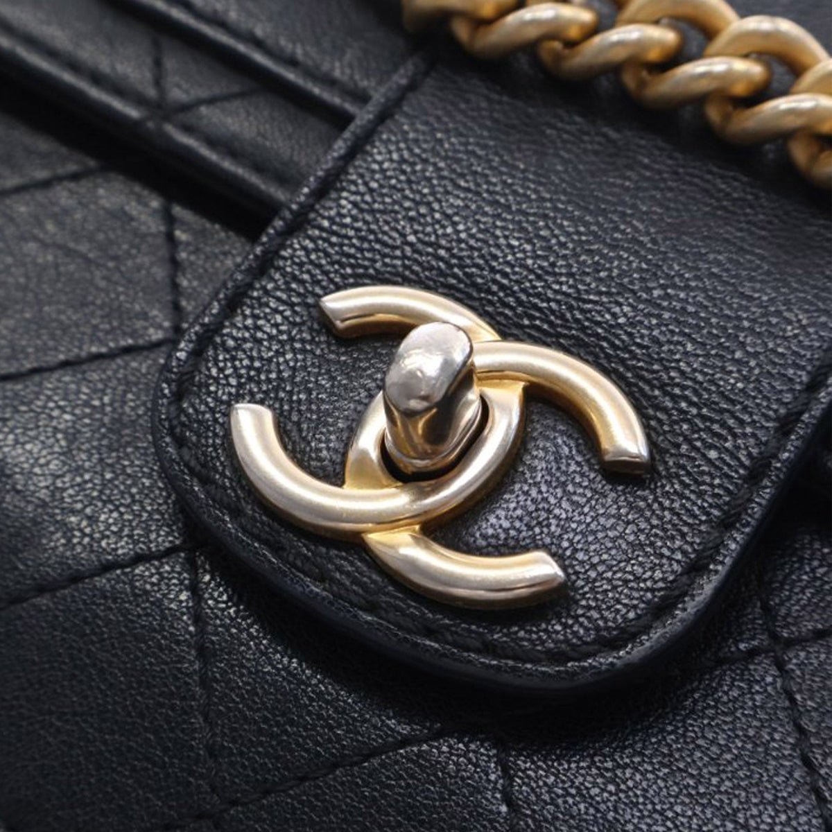 Chanel Large Quilted Sheepskin Front Chain Flap