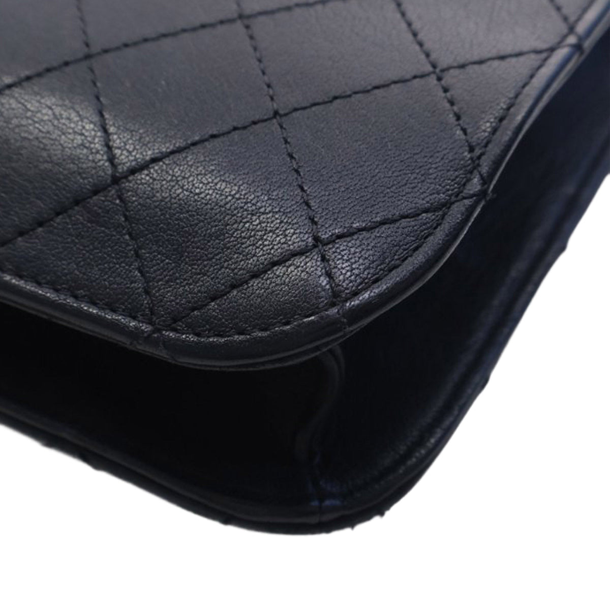 Chanel Large Quilted Sheepskin Front Chain Flap