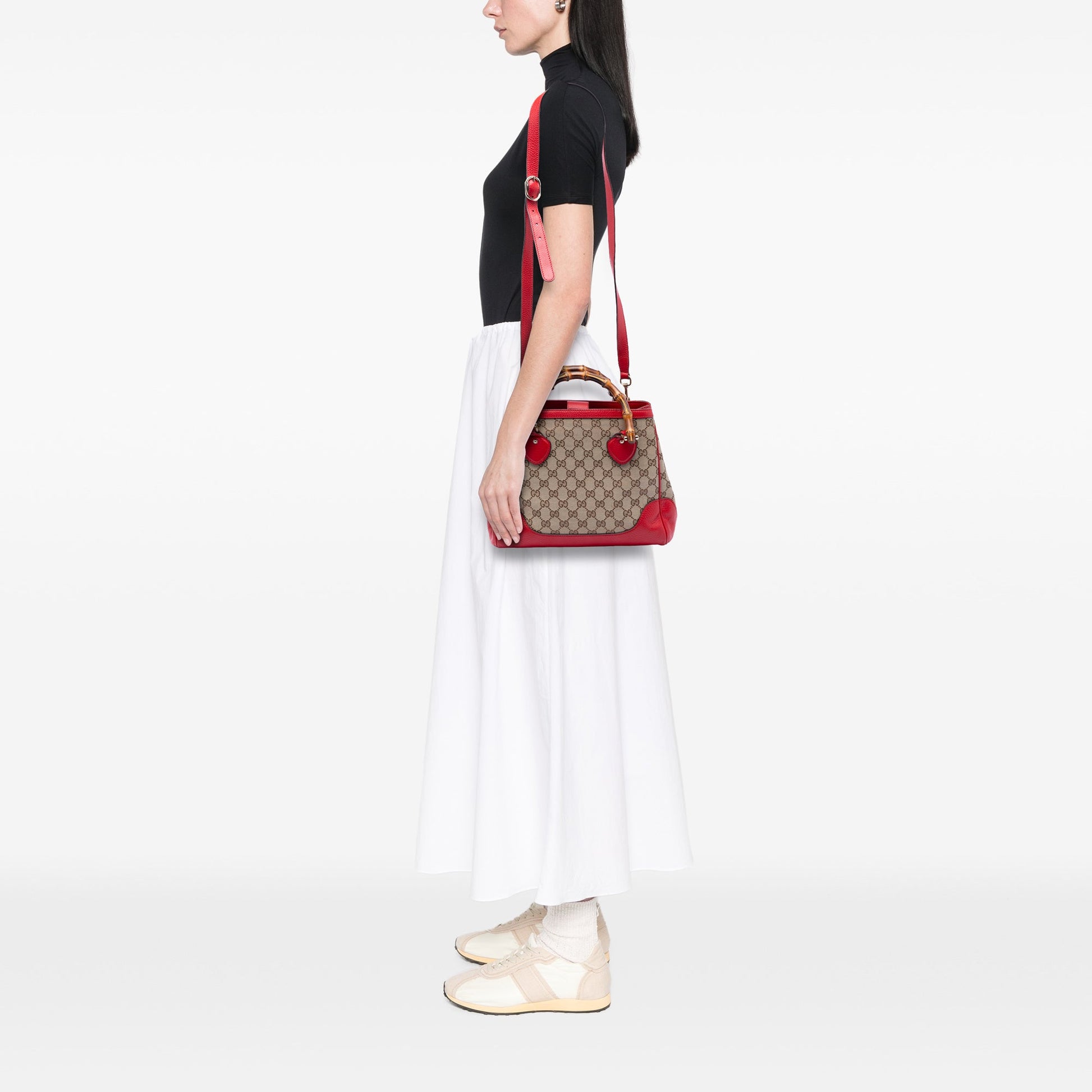 Small GG Canvas Diana Bamboo Top Handle Tote
