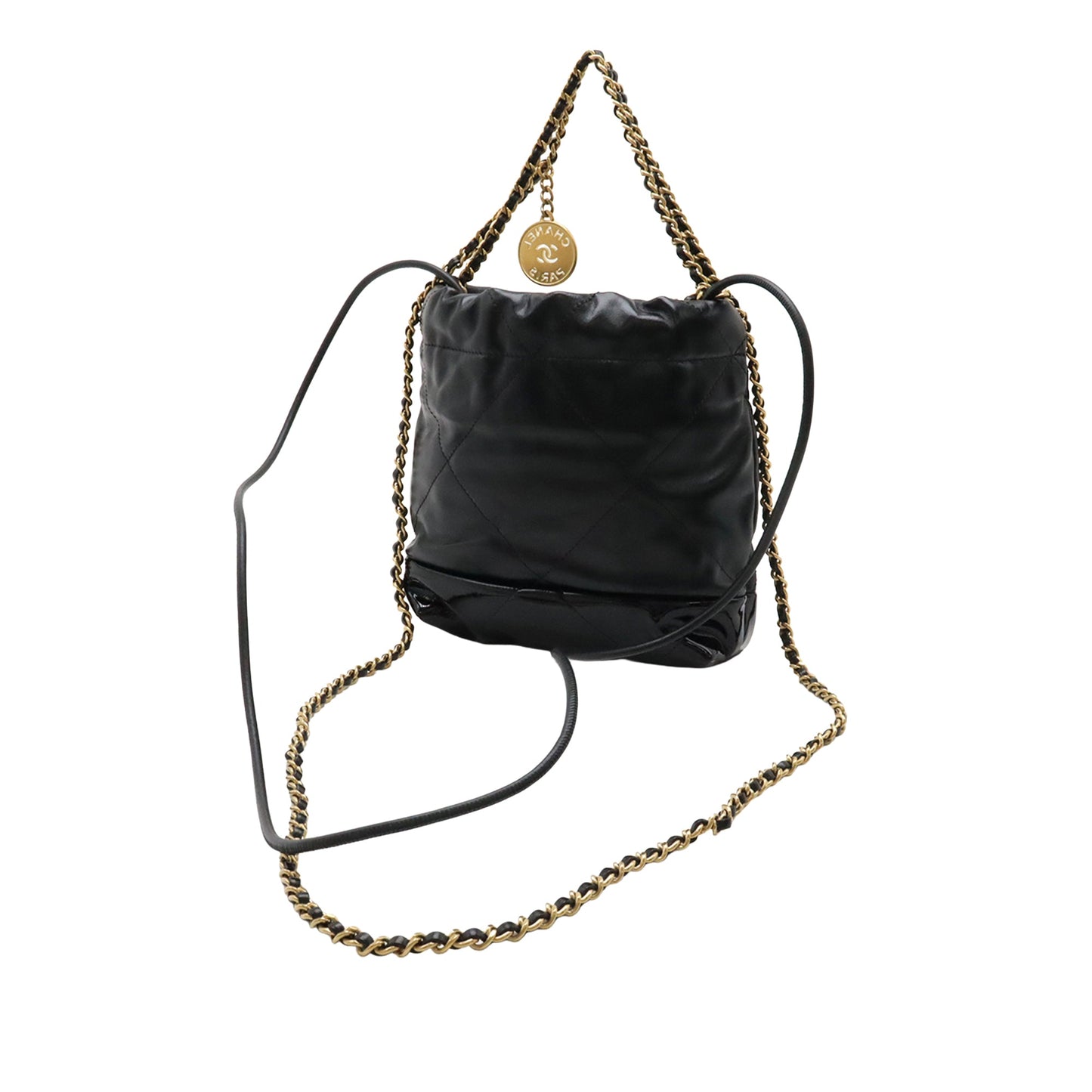 Chanel Mini Shiny Calfskin and Patent 22 Handbag