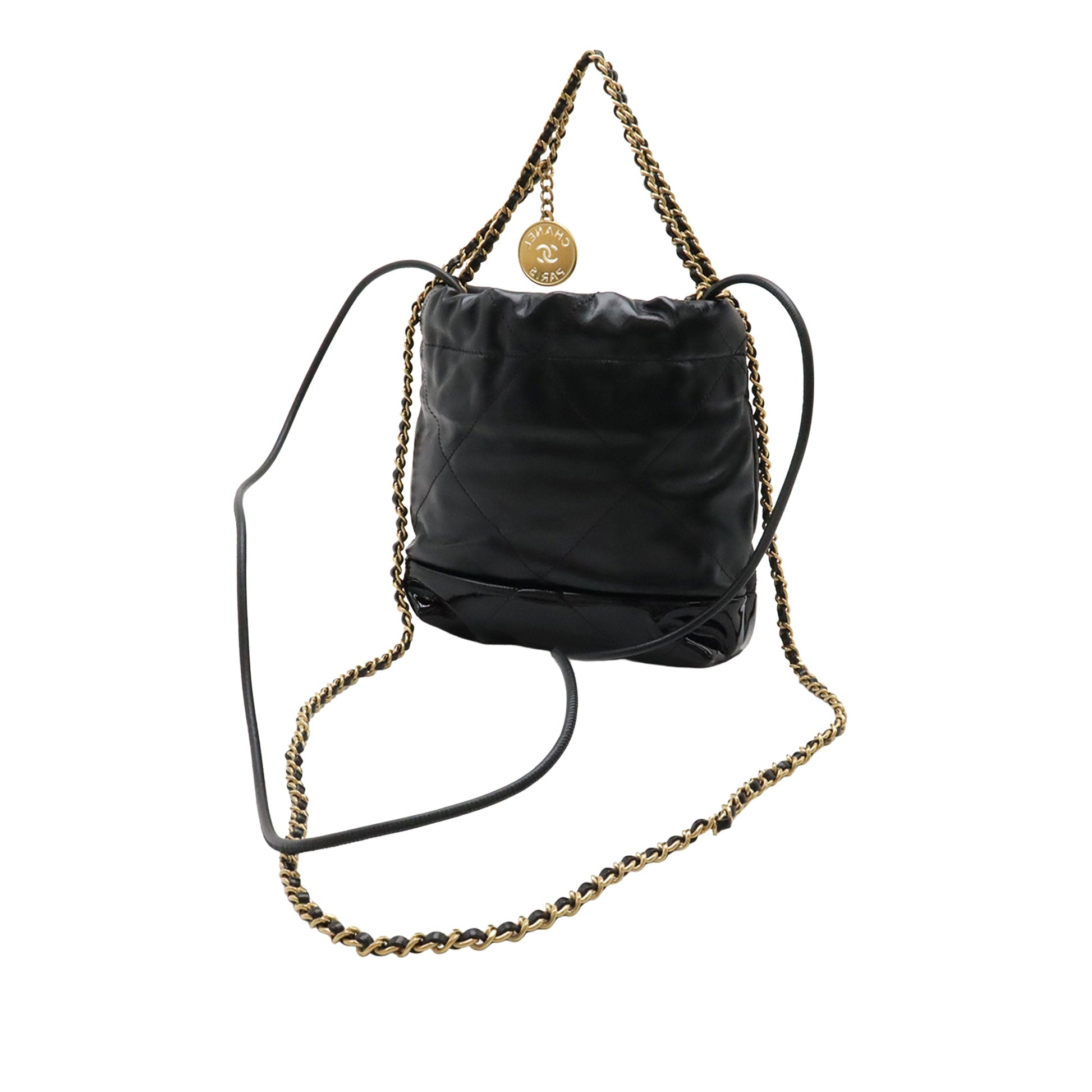Chanel Mini Shiny Calfskin and Patent 22 Handbag
