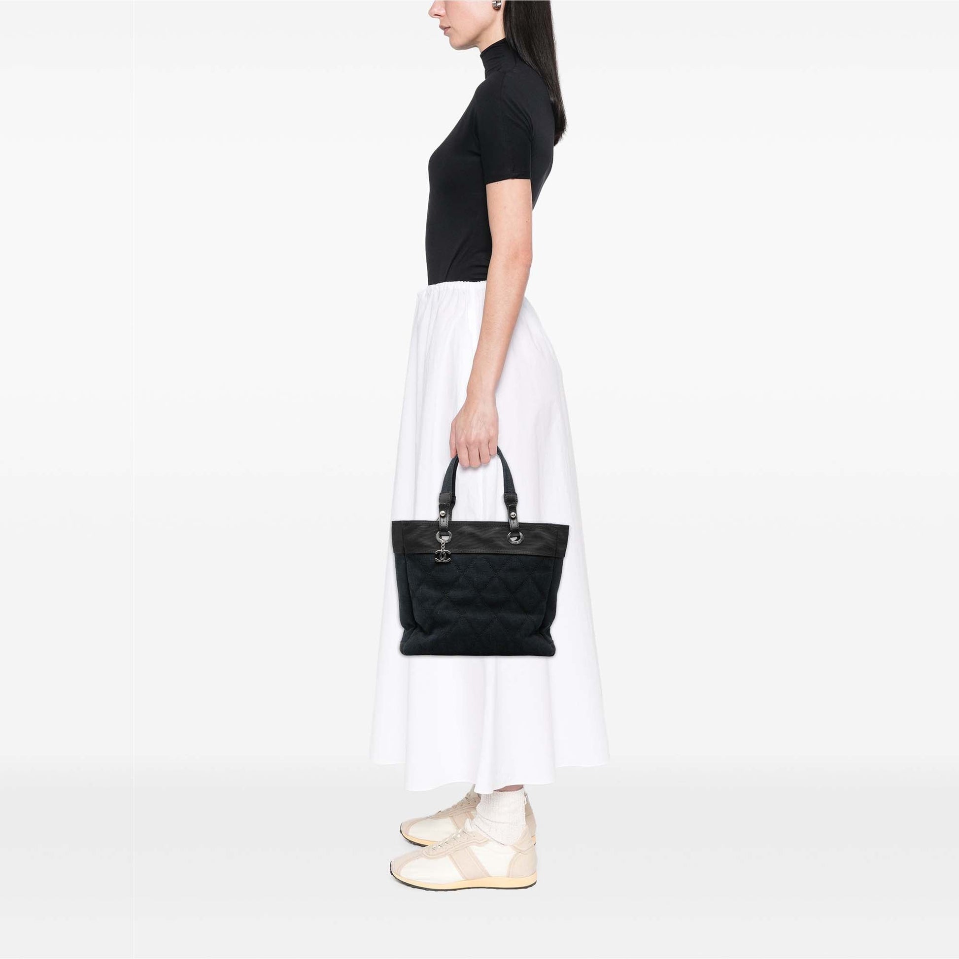 Chanel Medium Quilted Canvas Paris Biarritz Tote