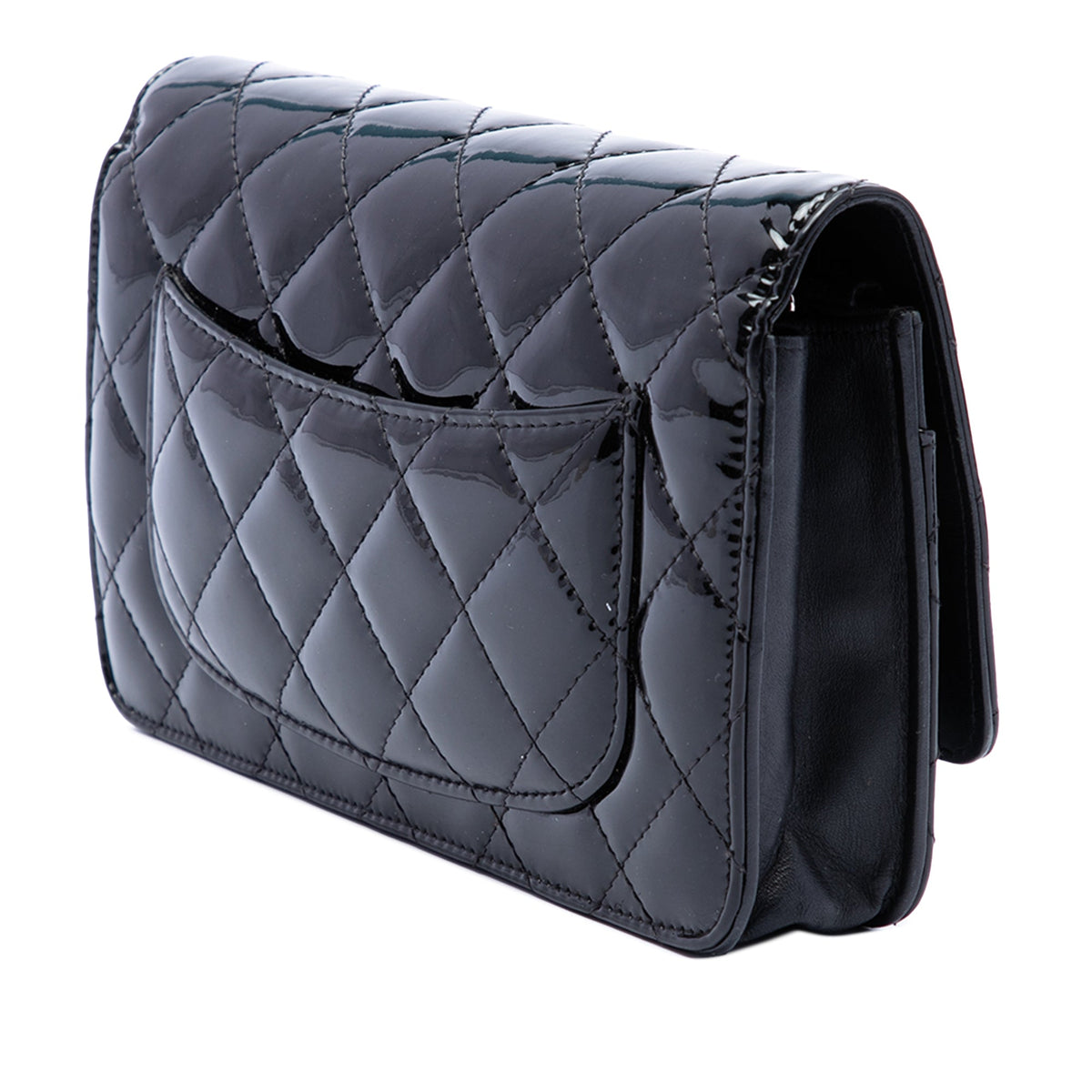 Chanel CC Quilted Patent Wallet On Chain