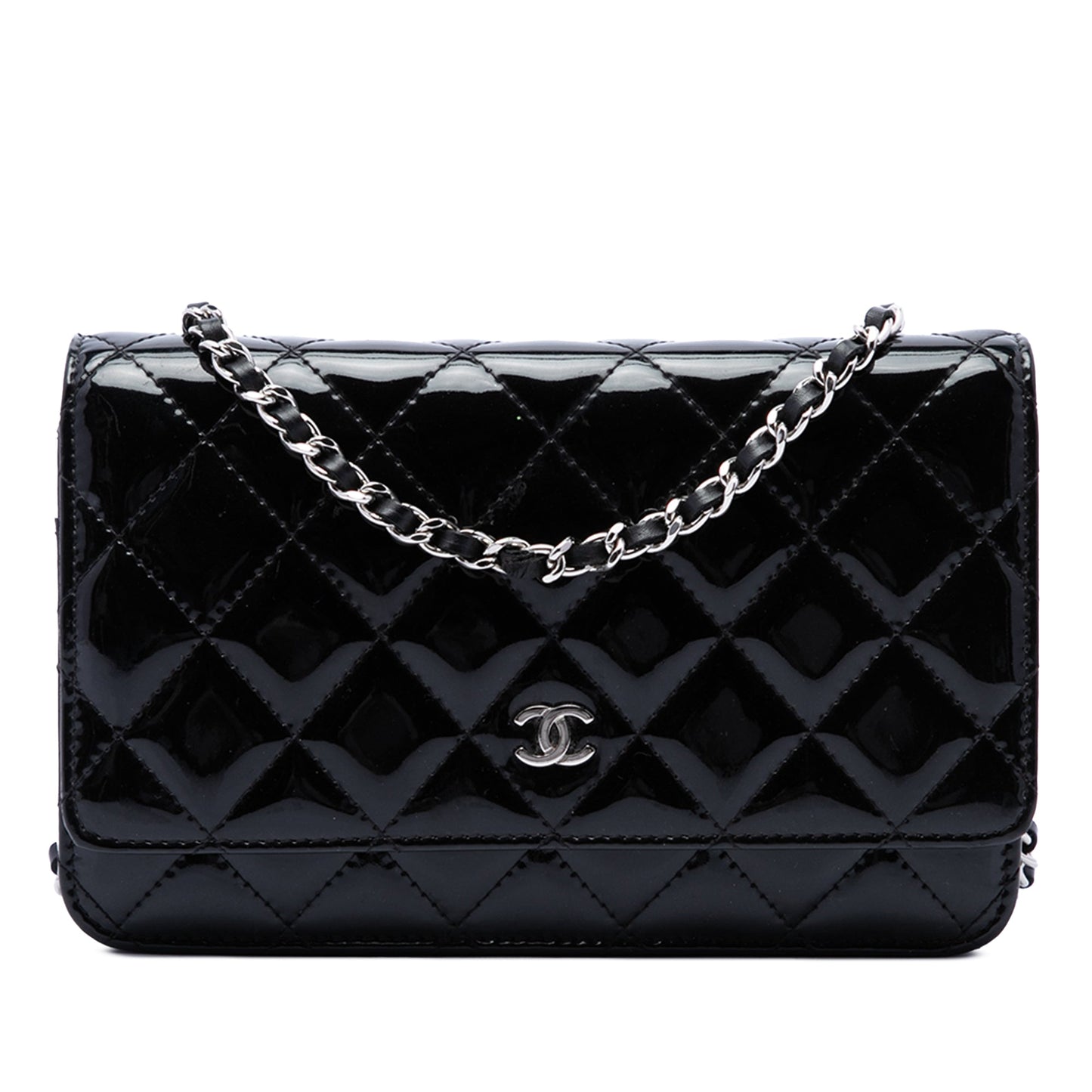 Chanel CC Quilted Patent Wallet On Chain