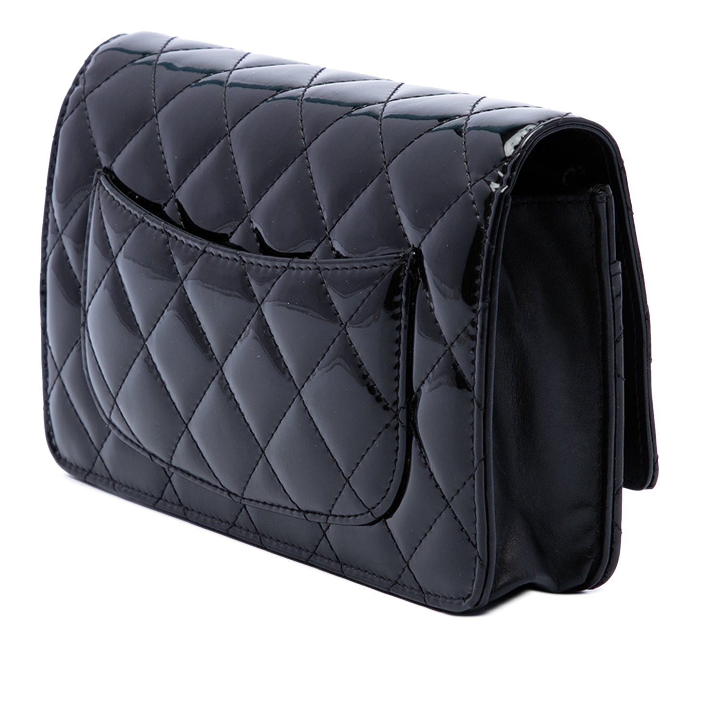 Chanel CC Quilted Patent Wallet On Chain