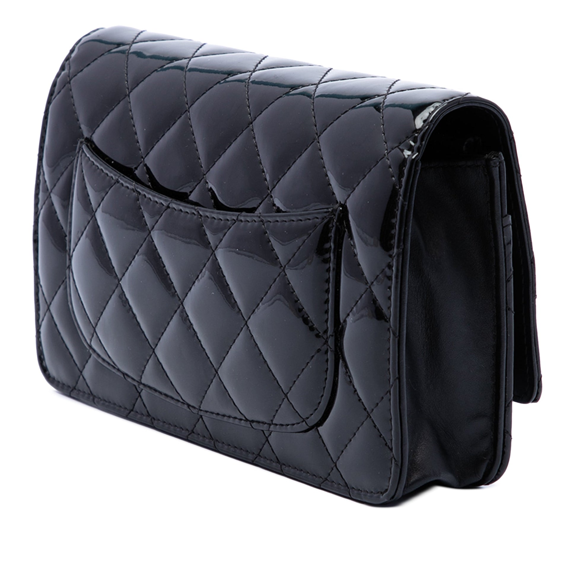 Chanel CC Quilted Patent Wallet On Chain
