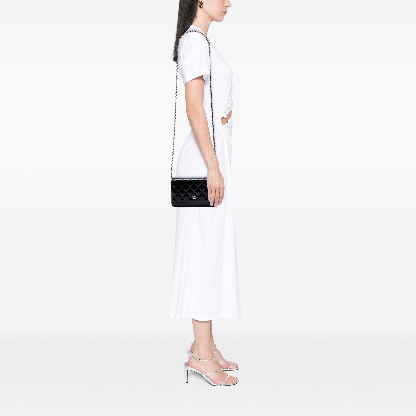Chanel CC Quilted Patent Wallet On Chain
