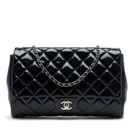 Chanel CC Quilted Patent Flap Clutch with Chain