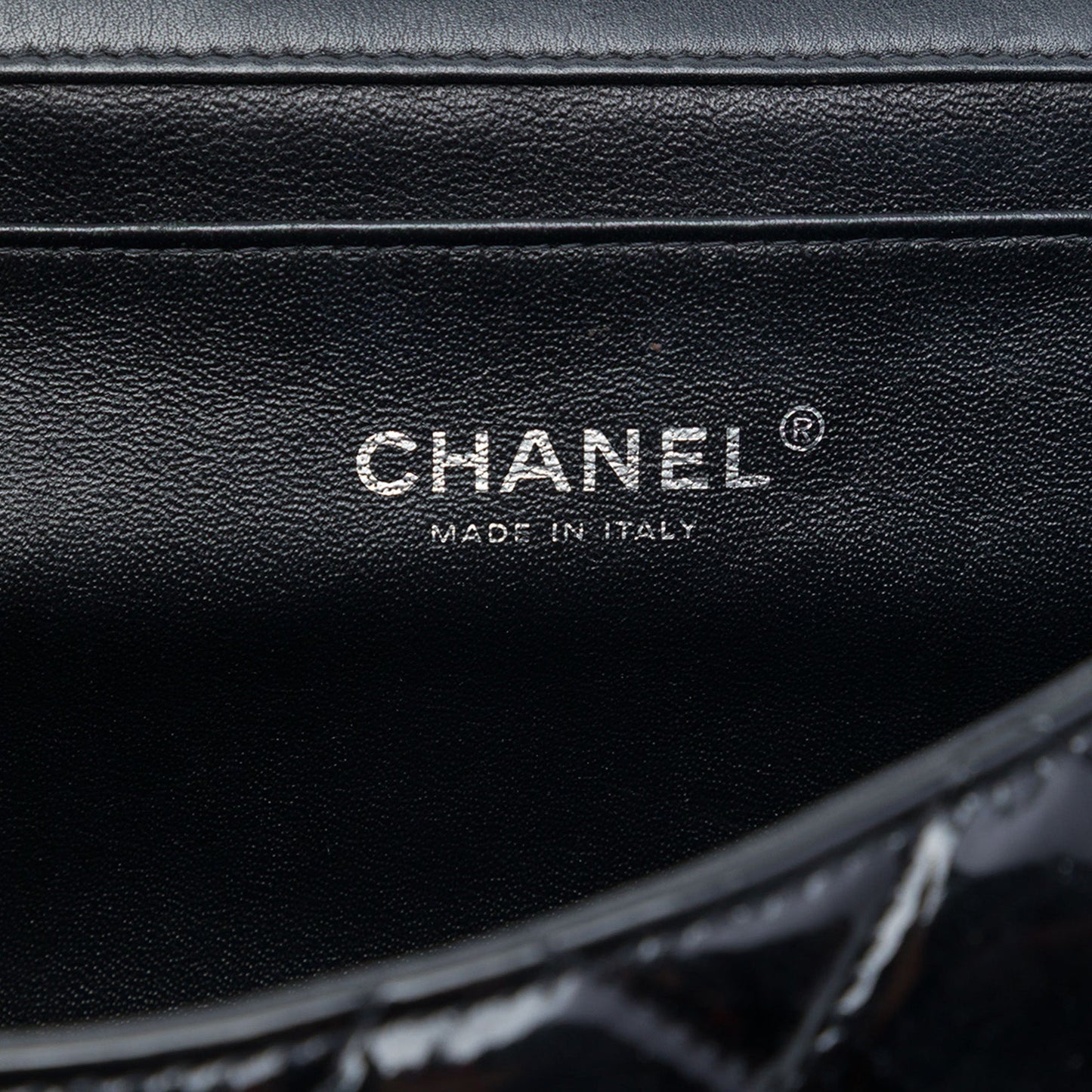 Chanel CC Quilted Patent Flap Clutch with Chain