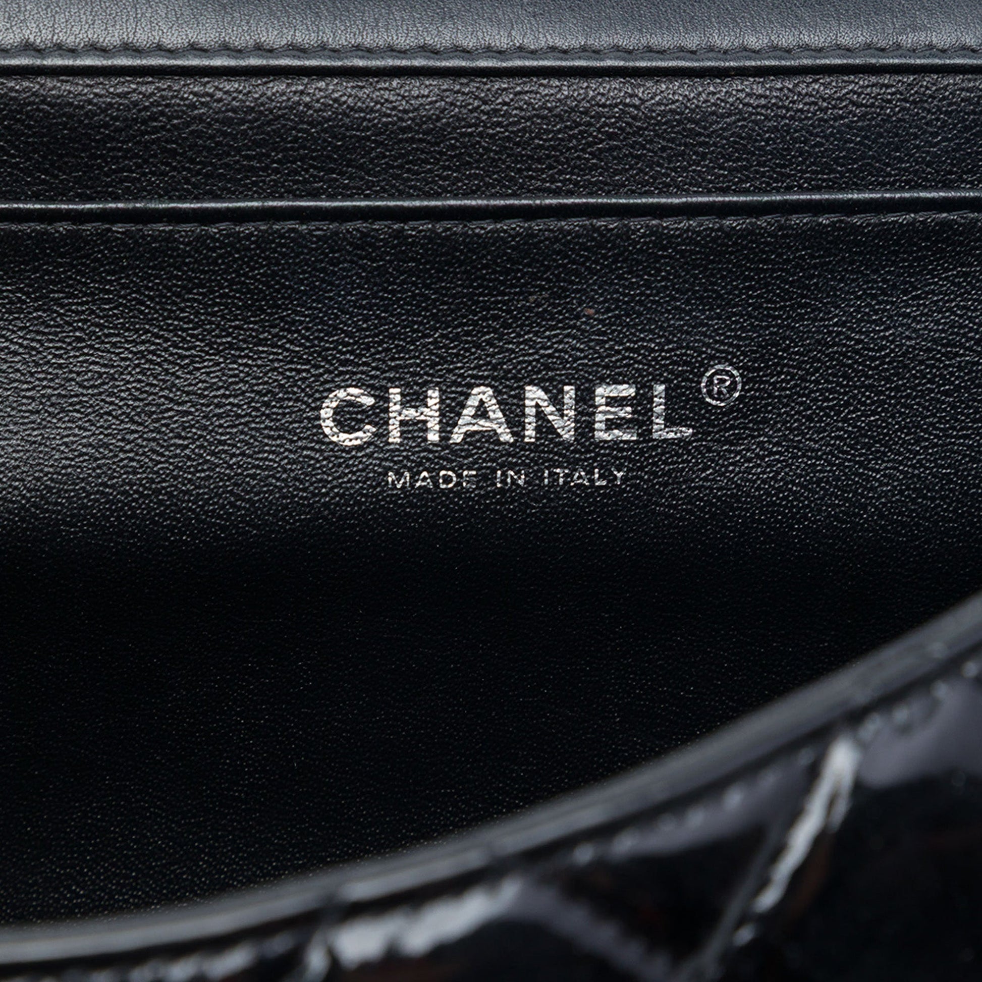 Chanel CC Quilted Patent Flap Clutch with Chain