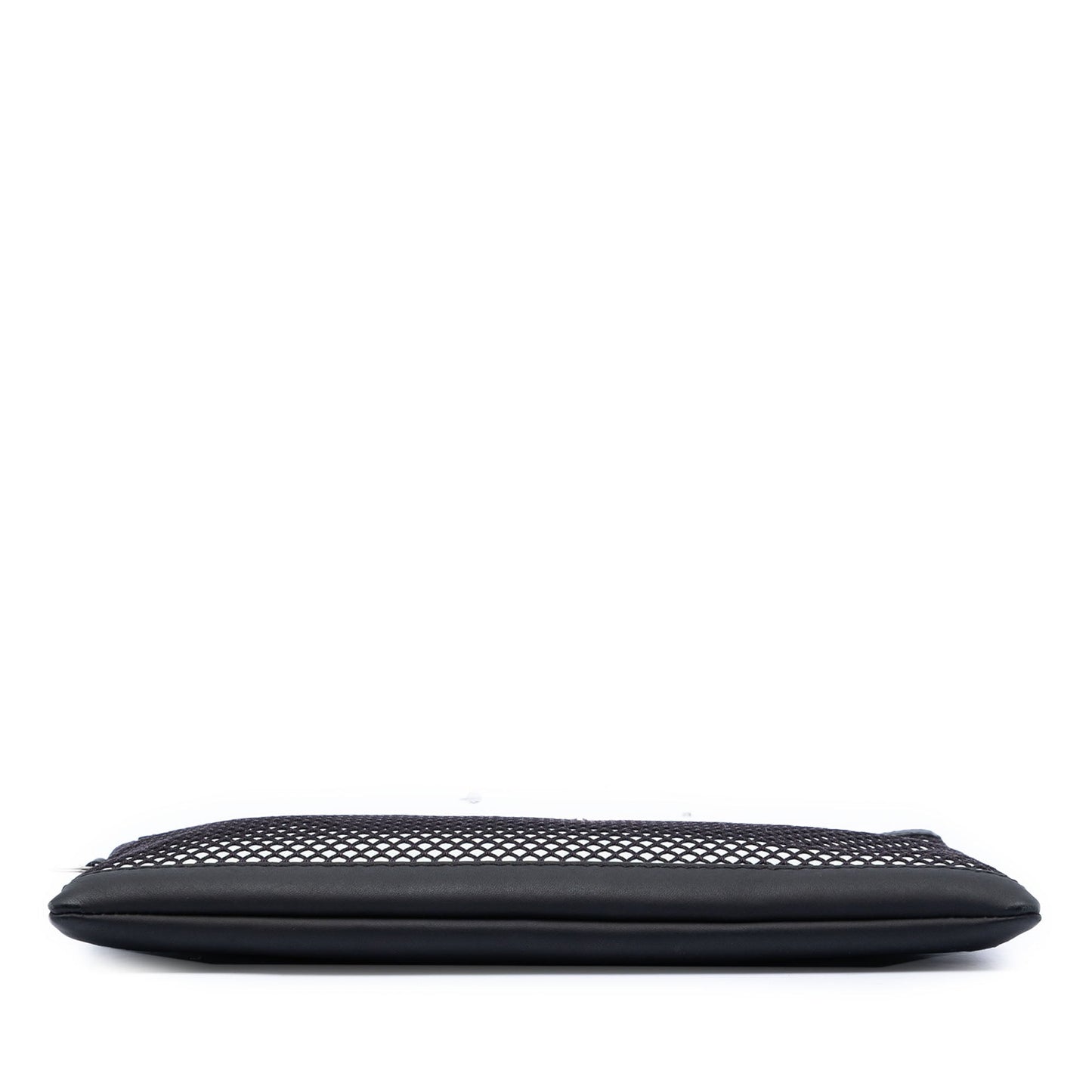 Balenciaga Lambskin and Mesh Motocross Classic Clip M Clutch