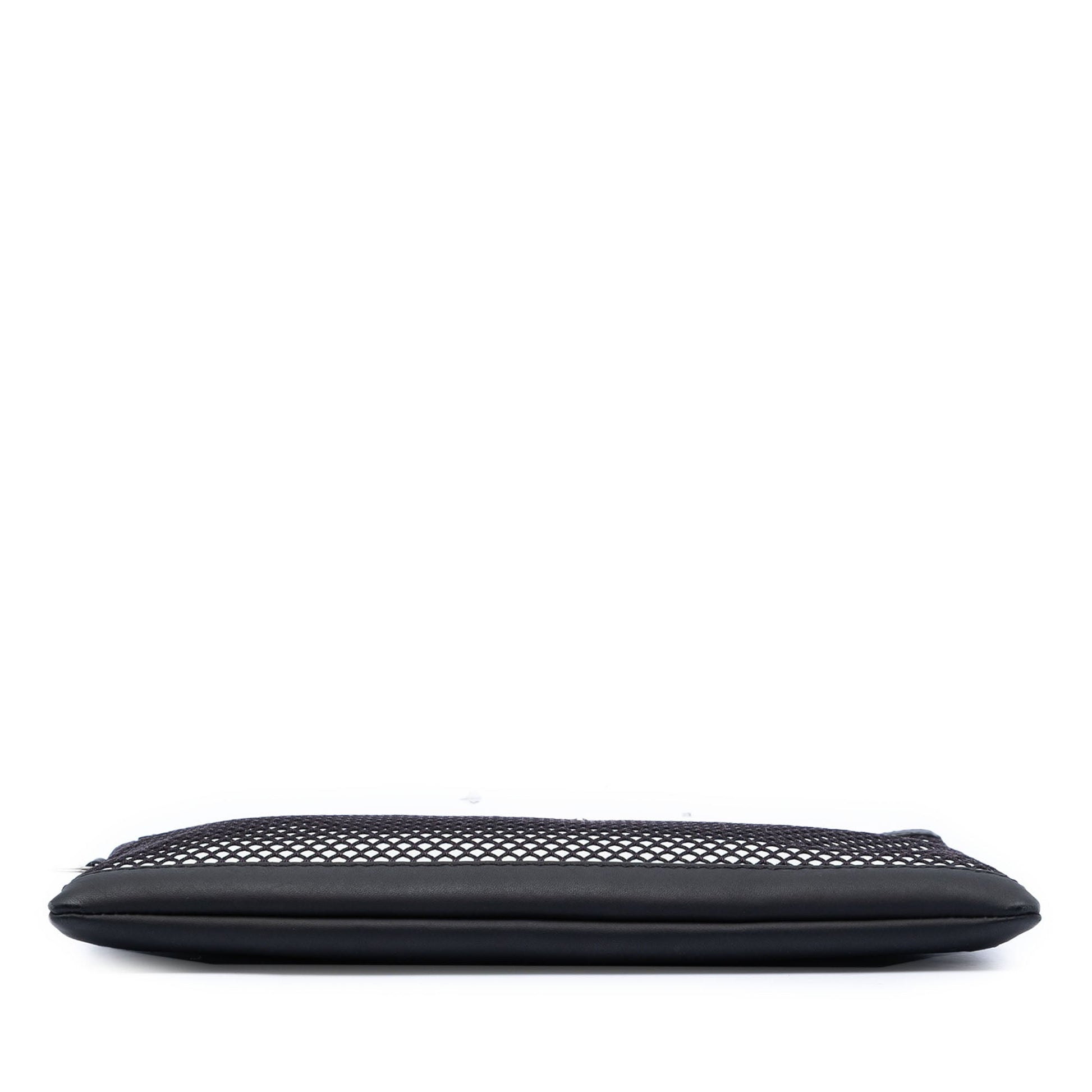 Balenciaga Lambskin and Mesh Motocross Classic Clip M Clutch