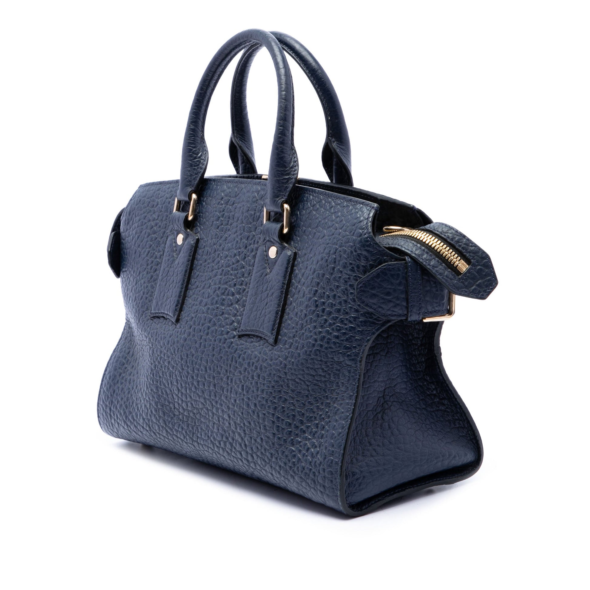 Burberry Medium Grained Leather Clifton Satchel