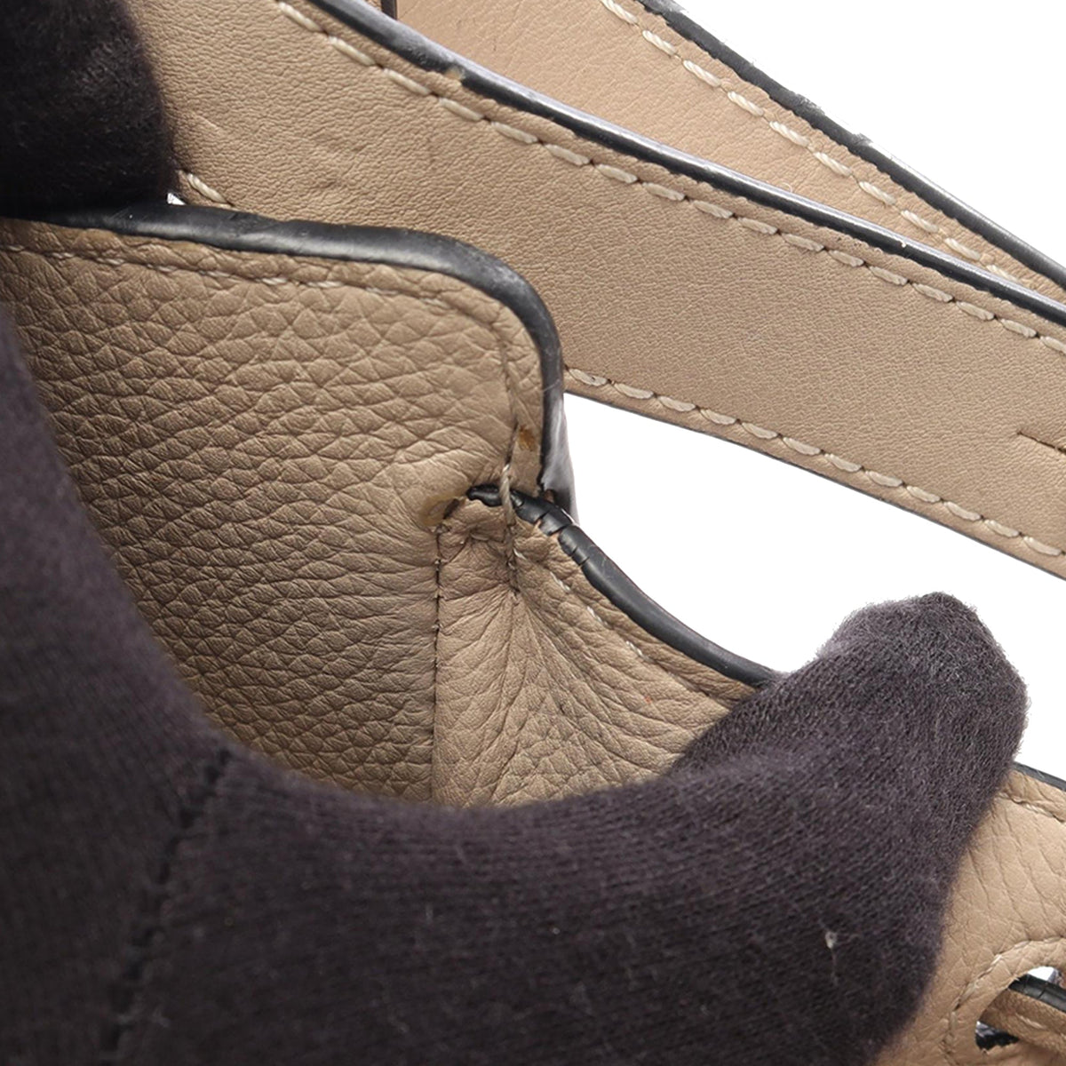 LOEWE Mini Grained Calfskin Drawstring Hammock Bag — Brown
