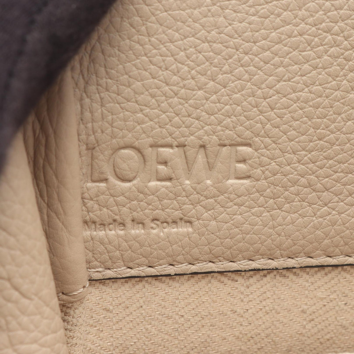 LOEWE Mini Grained Calfskin Drawstring Hammock Bag — Brown