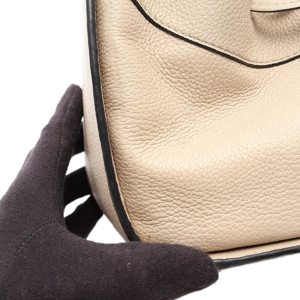 LOEWE Mini Grained Calfskin Drawstring Hammock Bag — Brown