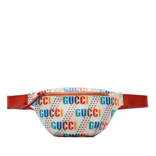 Gucci Kids Coated Canvas Logo Belt Bag — White