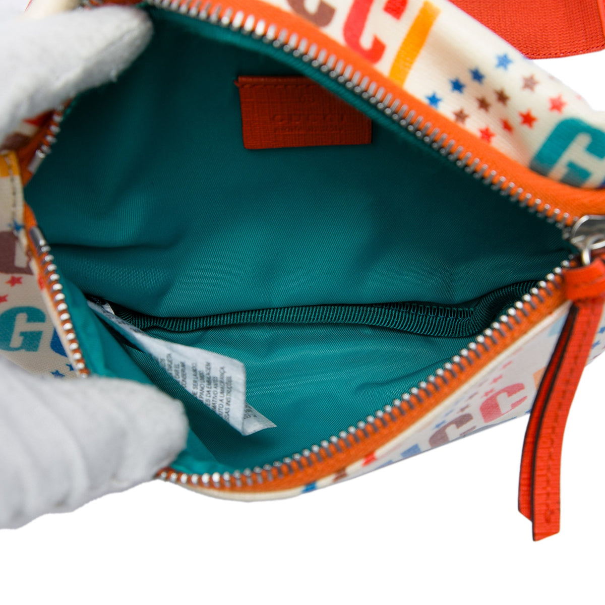 Gucci Kids Coated Canvas Logo Belt Bag — White