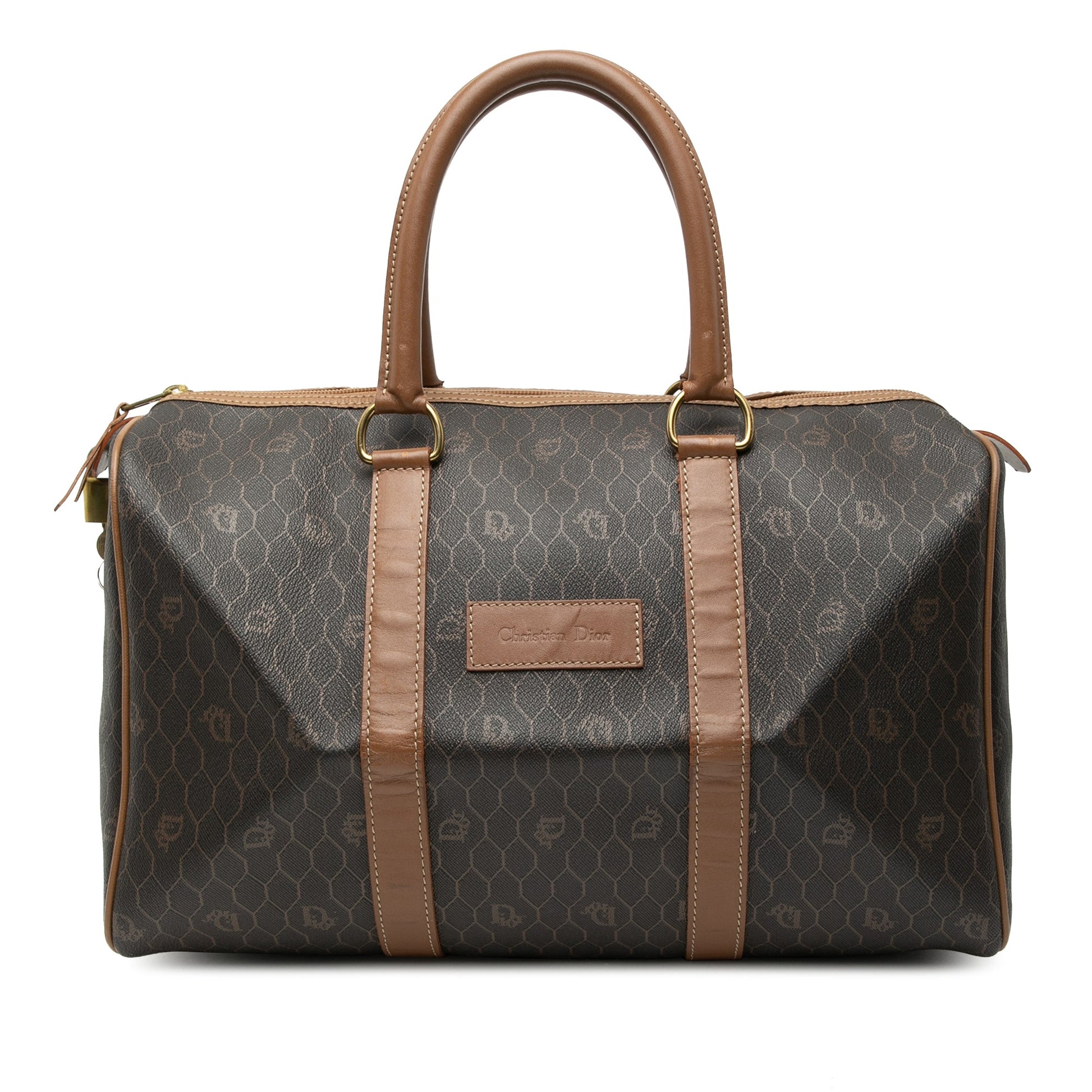 Honeycomb Coated Canvas Boston Bag