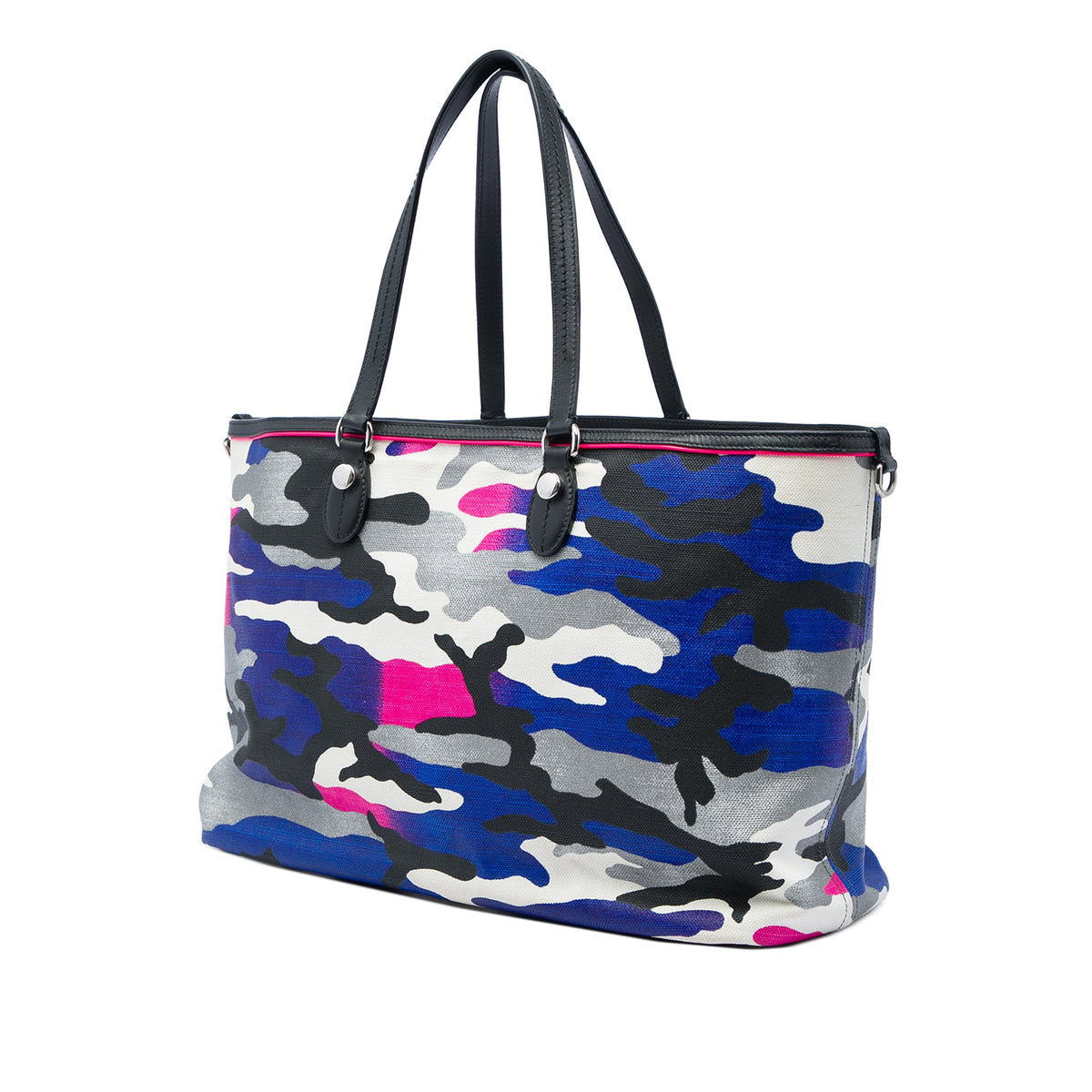 Dior Anselm Reyle Large Canvas Camouflage Tote — Multi
