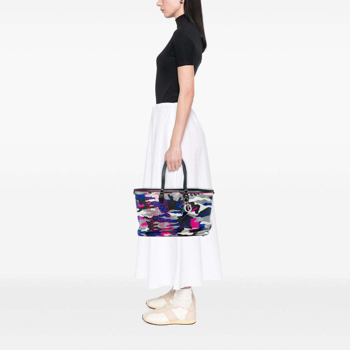 Dior Anselm Reyle Large Canvas Camouflage Tote — Multi