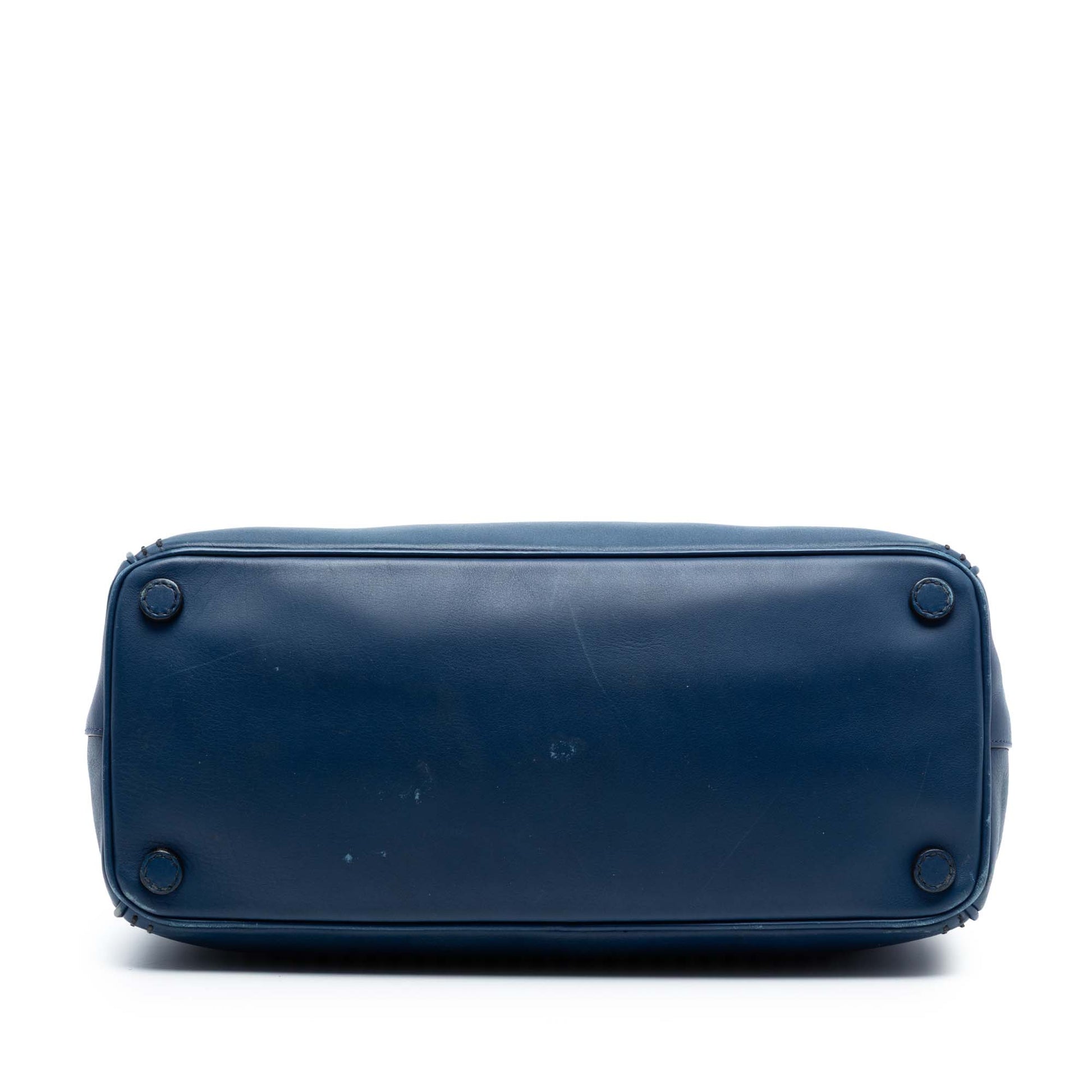 Prada Medium City Calf Hand Stitched Galleria Double Zip Satchel