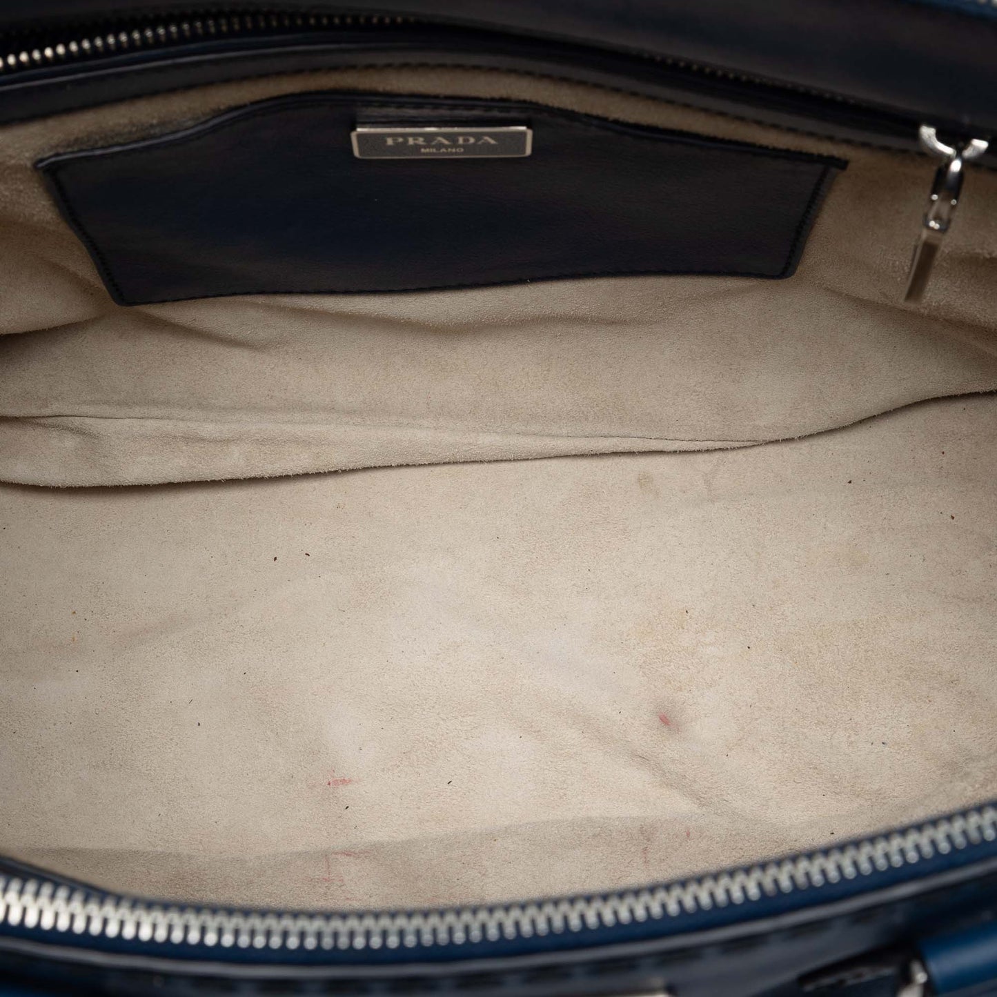 Prada Medium City Calf Hand Stitched Galleria Double Zip Satchel