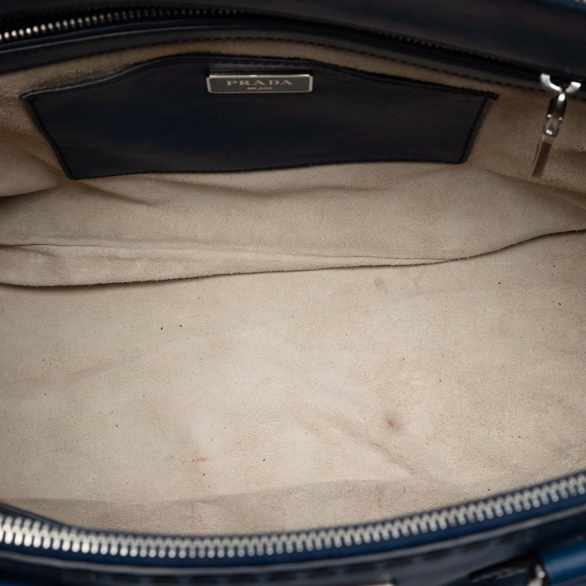 Prada Medium City Calf Hand Stitched Galleria Double Zip Satchel