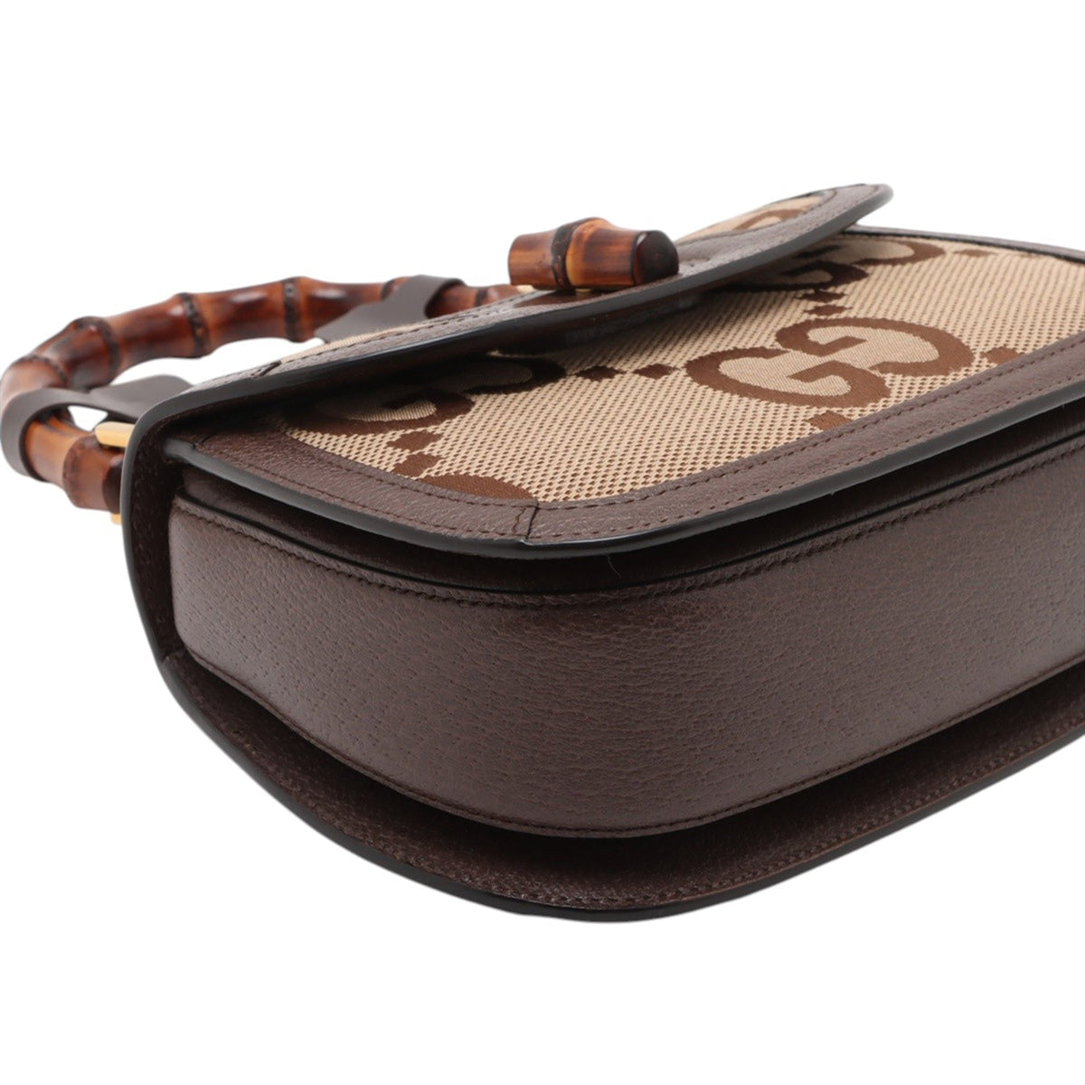 Gucci Small Jumbo GG Canvas Web Bamboo 1947 Top Handle Bag
