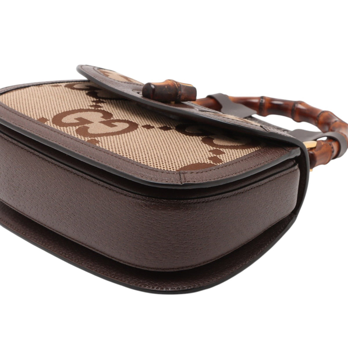 Gucci Small Jumbo GG Canvas Web Bamboo 1947 Top Handle Bag