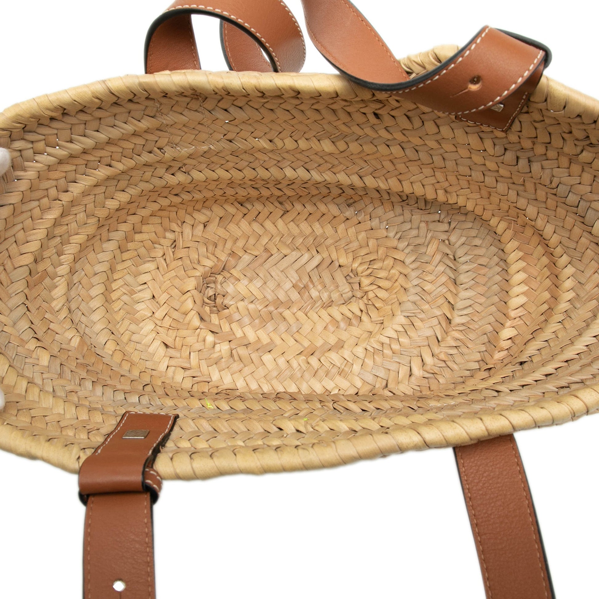 LOEWE Paulas Ibiza Smiley Small Raffia Basket Tote