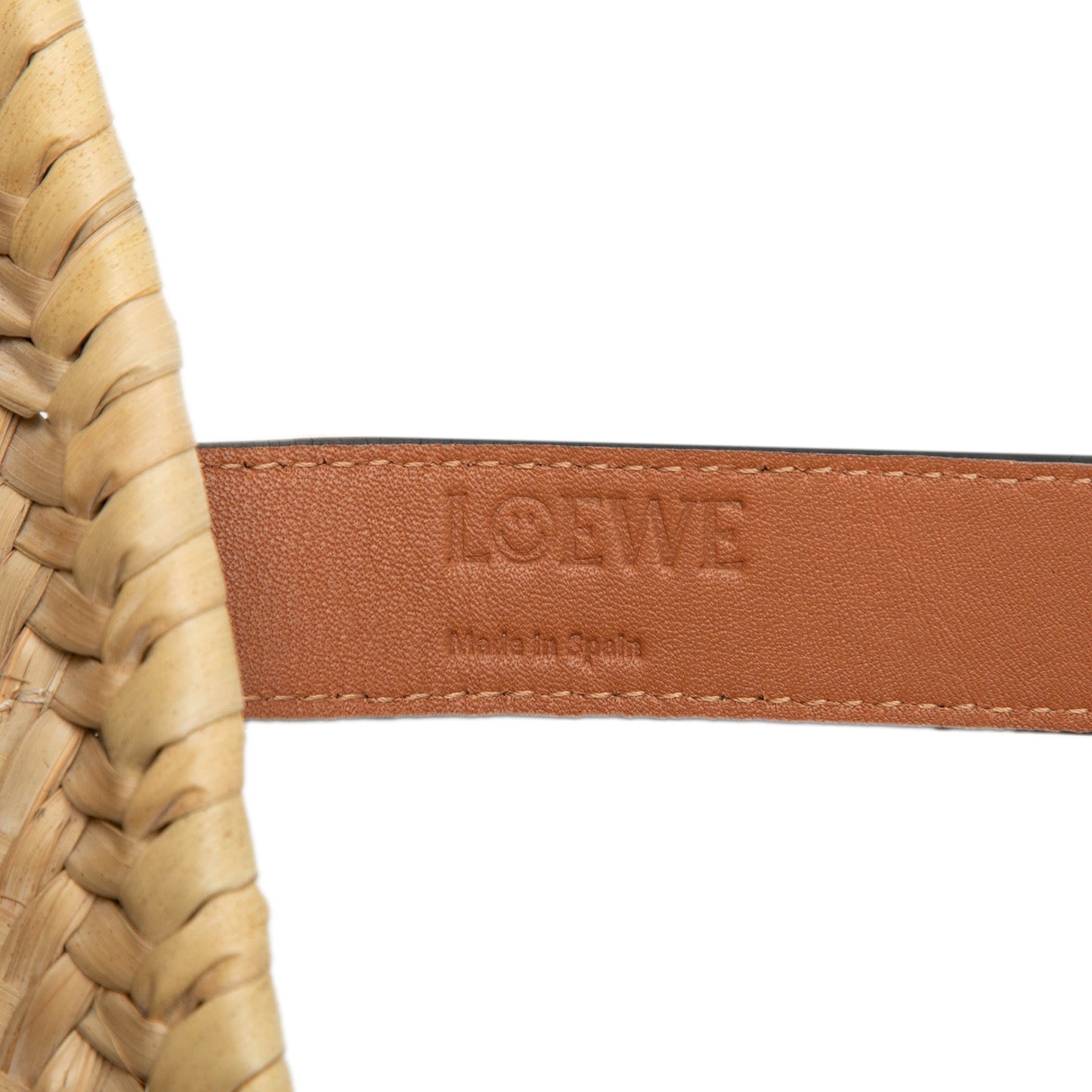 LOEWE Paulas Ibiza Smiley Small Raffia Basket Tote